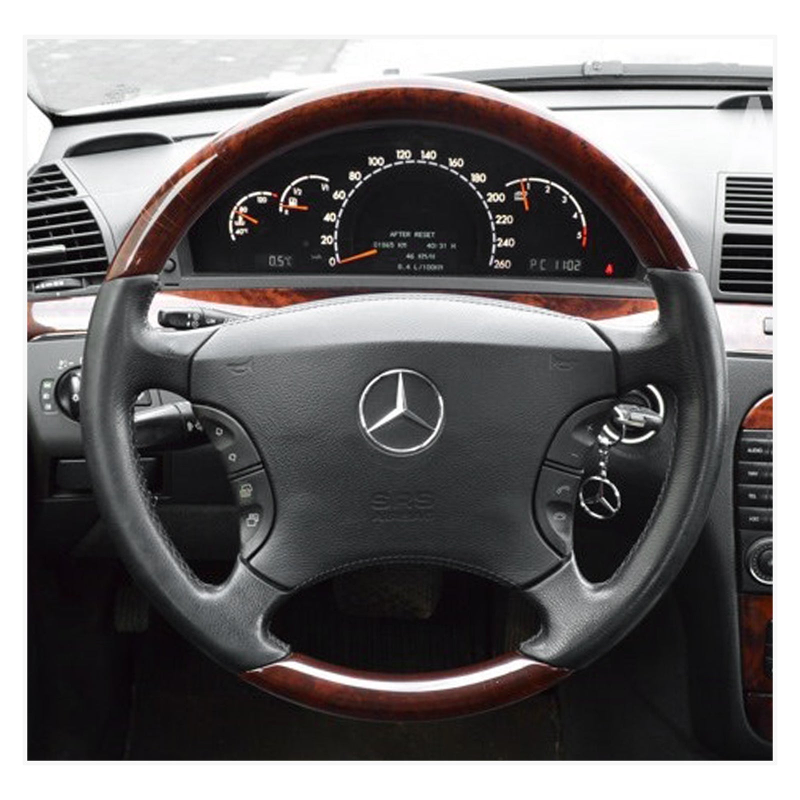 MEWANT Steering Wheel Cover for Benz CL-Class C215 2000-2006 / S-Class W220 2000-2006