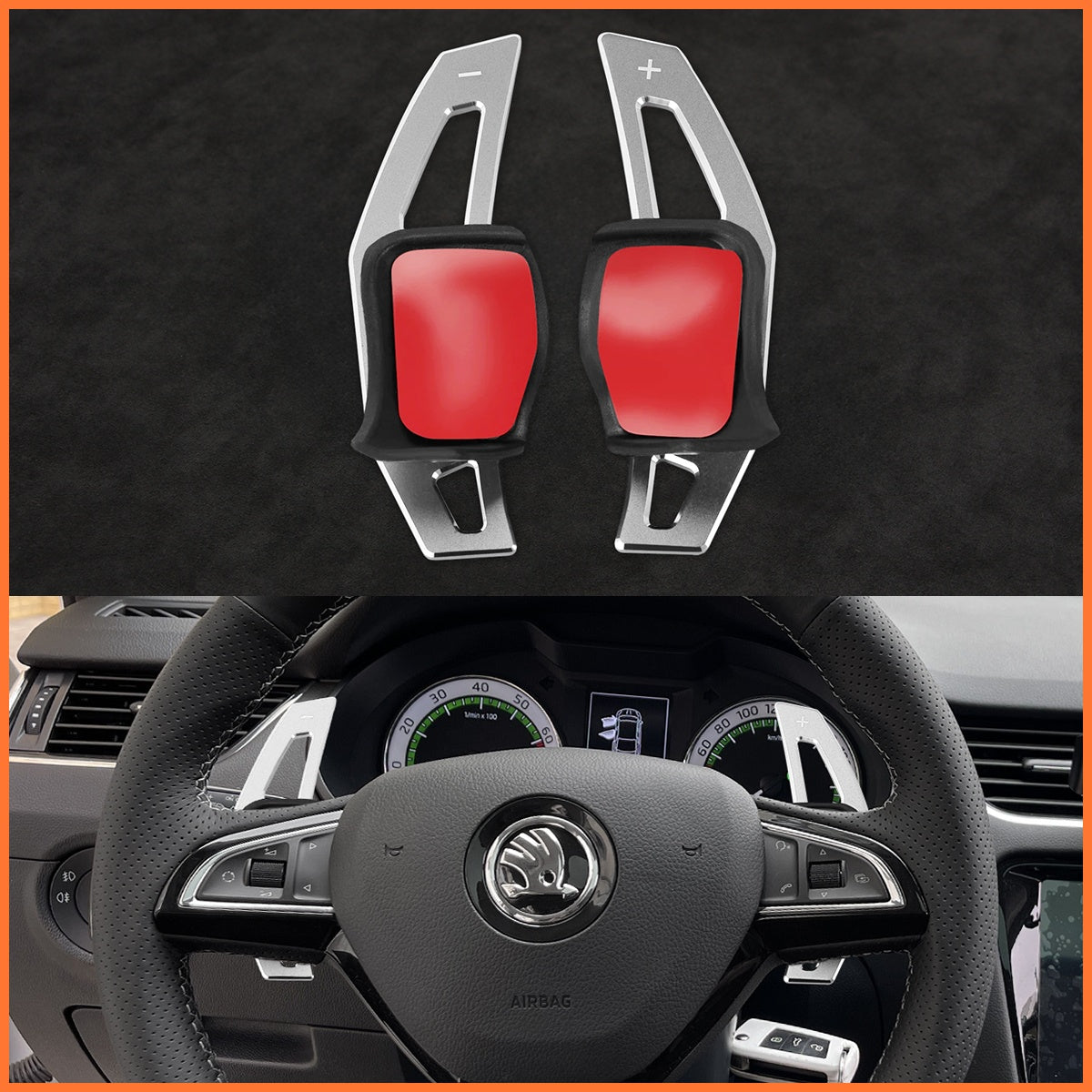 Paddle shifters for Skoda Citigo Fabia Karoq Rapid Roomster Octavia Superb Yeti Kodiaq Scala 2013-2019