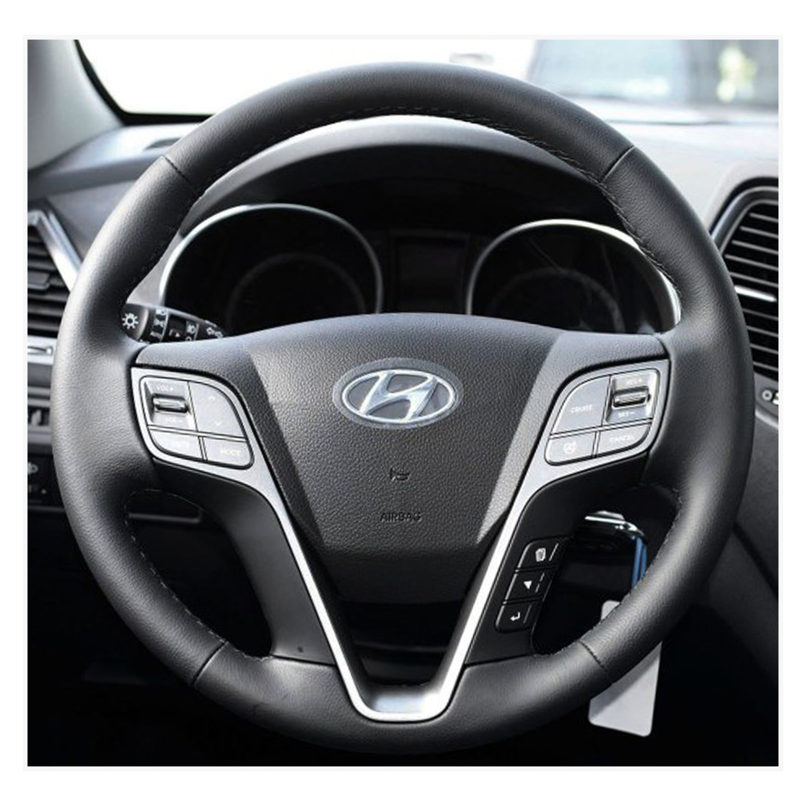 MEWANT Steering Wheel Cover for Hyundai Santa Fe 2012-2018 / Grand Santa Fe 2013-2018 / H350 2015-2019