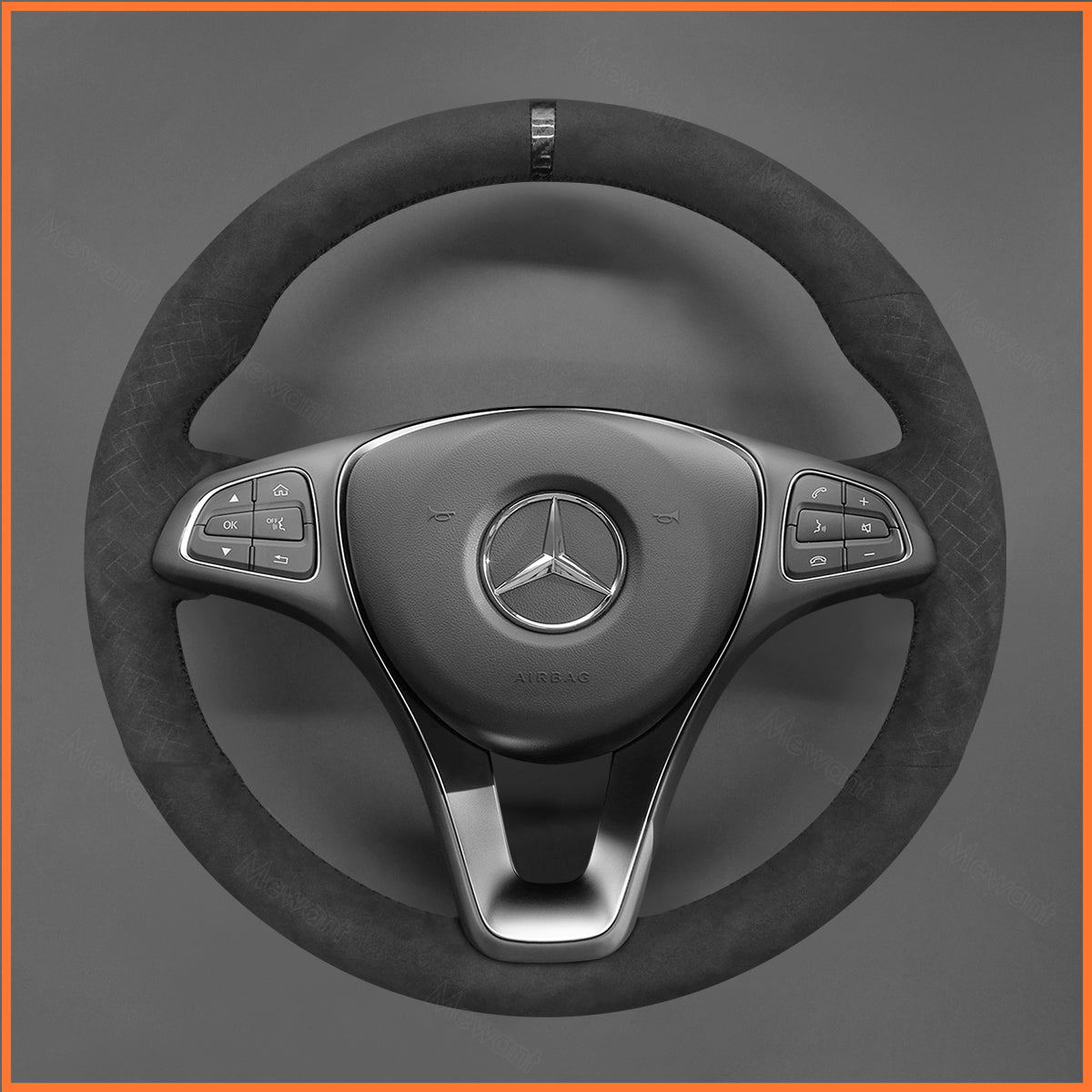 MEWANT steering wheel cover for Benz A-Class B-Class C-Class CLA-Class CLS-Class E-Class (W213) EQV (W447) GLC-Class (X253/C253) GLE-Class (W166/C292) (W470)