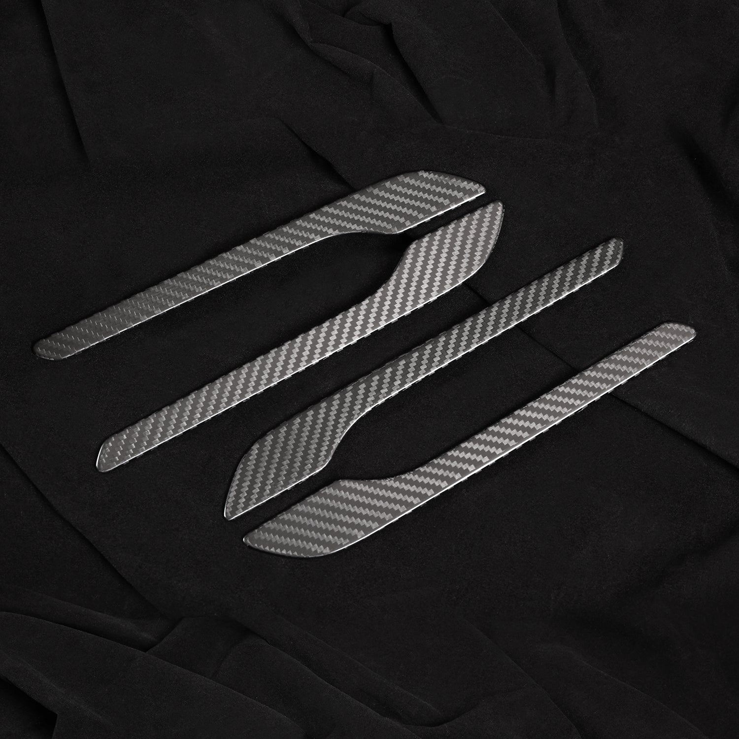 MEWANT 4 Stück/Set EchtKohlefaser-Türgriffe für Tesla Model 3 Highland 2017-2024 / Model Y 2020-2023