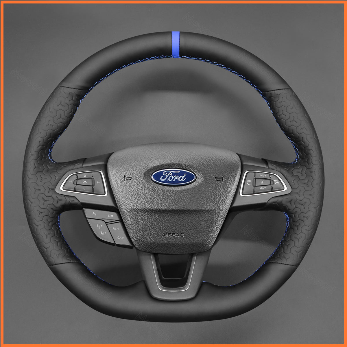 MEWANT Lenkradbezug für Ford Focus ST-Line / Focus ST / Focus RS / Ecosport ST-Line / Kuga ST-Line