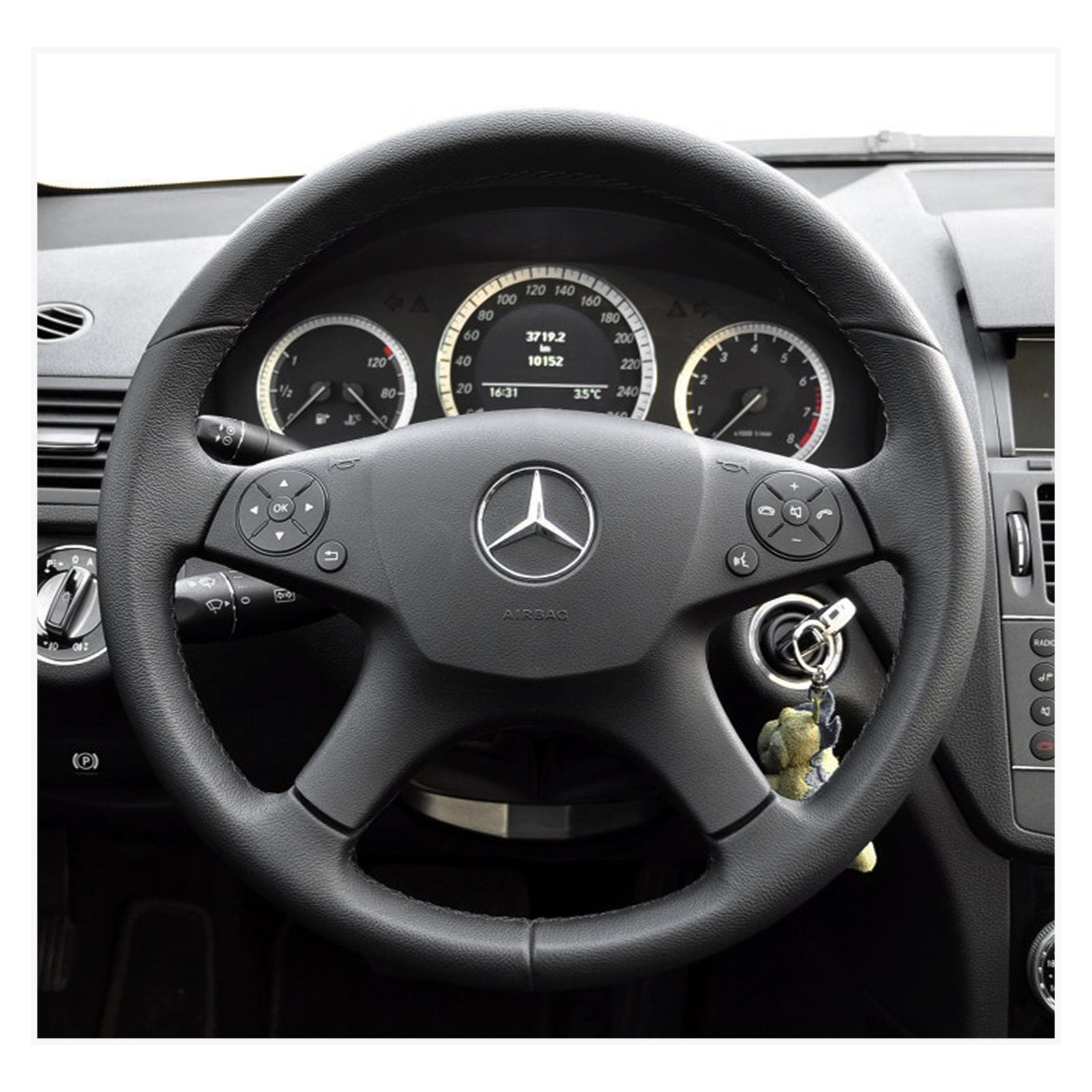 MEWANT Steering Wheel Cover for Mercedes-Benz W204 C-Class 2007-2010 / Mercedes-Benz C280 C230 C180 C260 C200 C300