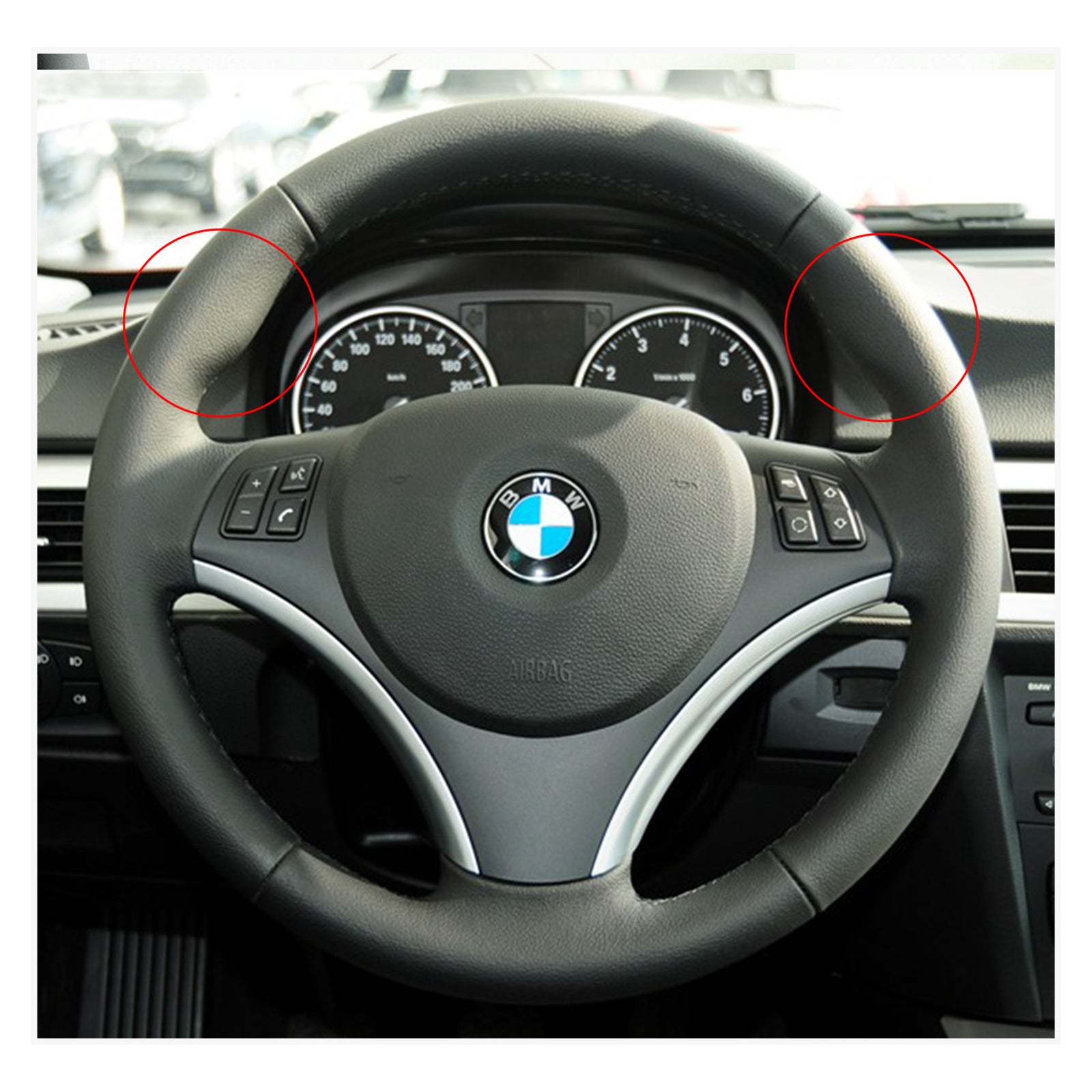 MEWANT steering wheel cover for BMW 1 Series E81 E82 E87 E88 2008-2012/3 Series E90 E91 E92 E93 2006-2011
