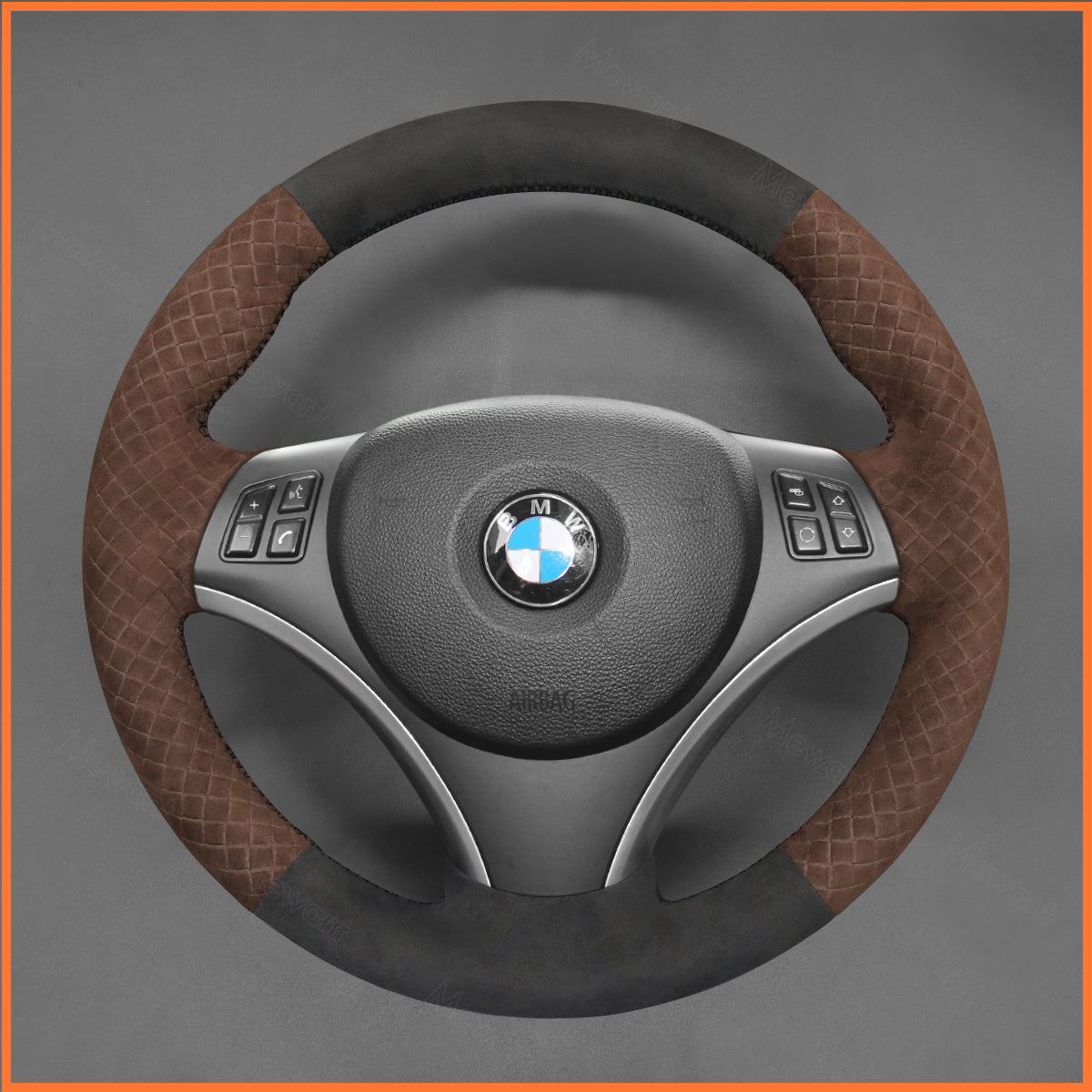 MEWANT steering wheel cover for BMW 1 Series E81 E82 E87 E88 2008-2012/3 Series E90 E91 E92 E93 2006-2011