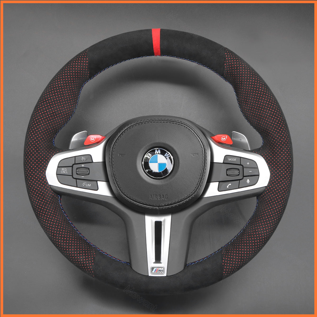 MEWANT steering wheel cover for BMW M2 G87 M3 G80 G81 M4 G82 G83 M5 F90 F91 F92 F93 X3 X4 X5