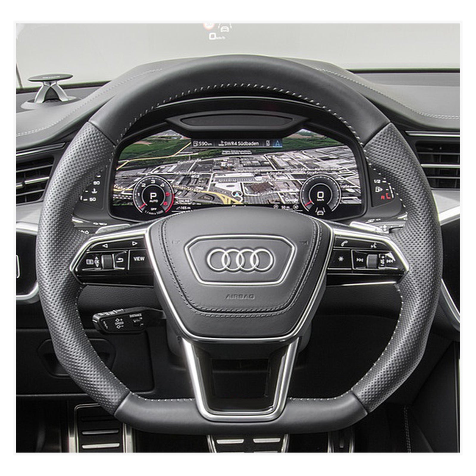 MEWANT steering wheel cover for Audi A6 Avant Allroad (C8/4K) / 2018-2022 / A7 (4K8) / S6 (C8/4K) / RS 6 (C8/4K)