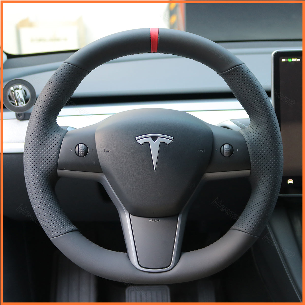 MEWANT Steering Wheel Cover for Tesla Model 3 2019-2023 / Model Y 2021-2023