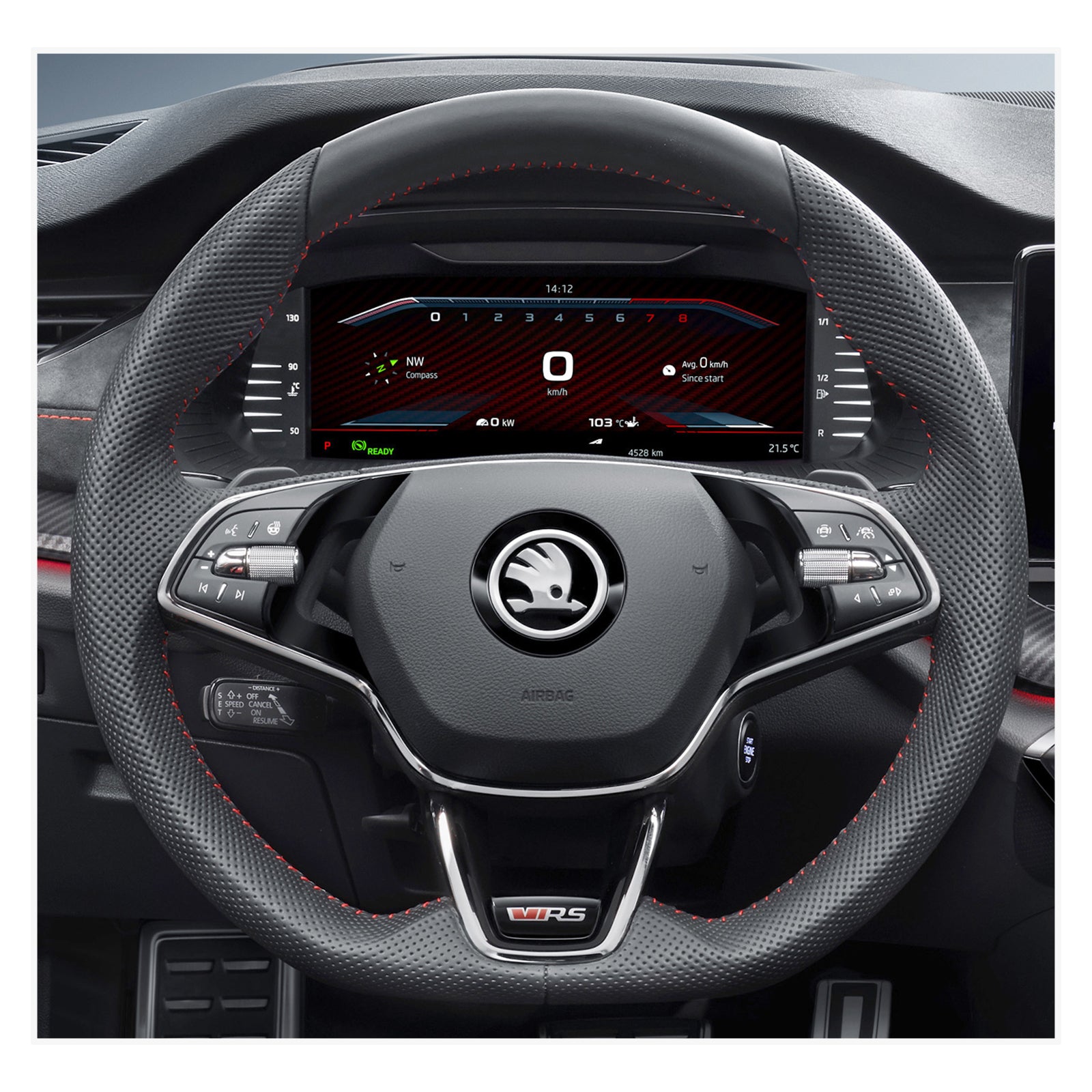 MEWANT Lenkradbezug für Skoda Octavia VRS RS 2021-2023 / Skoda Fabia 2021-2023