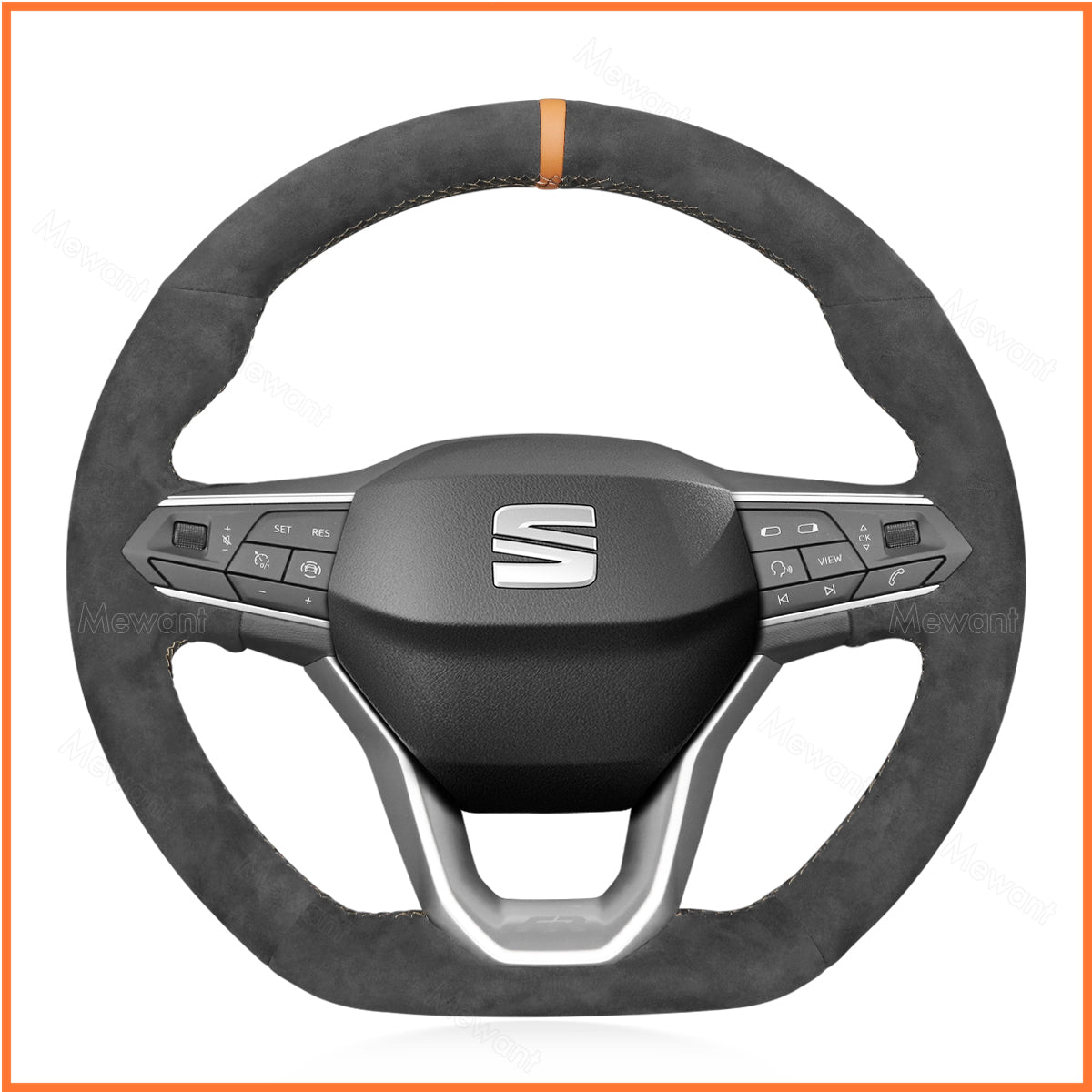 MEWANT Steering Wheel Cover for SEAT Leon IV 2020-2022 / Ibiza 6F 2021-2022 / Ateca 2020-2022 / Arona 2021-2022 / Tarraco 2020-2022