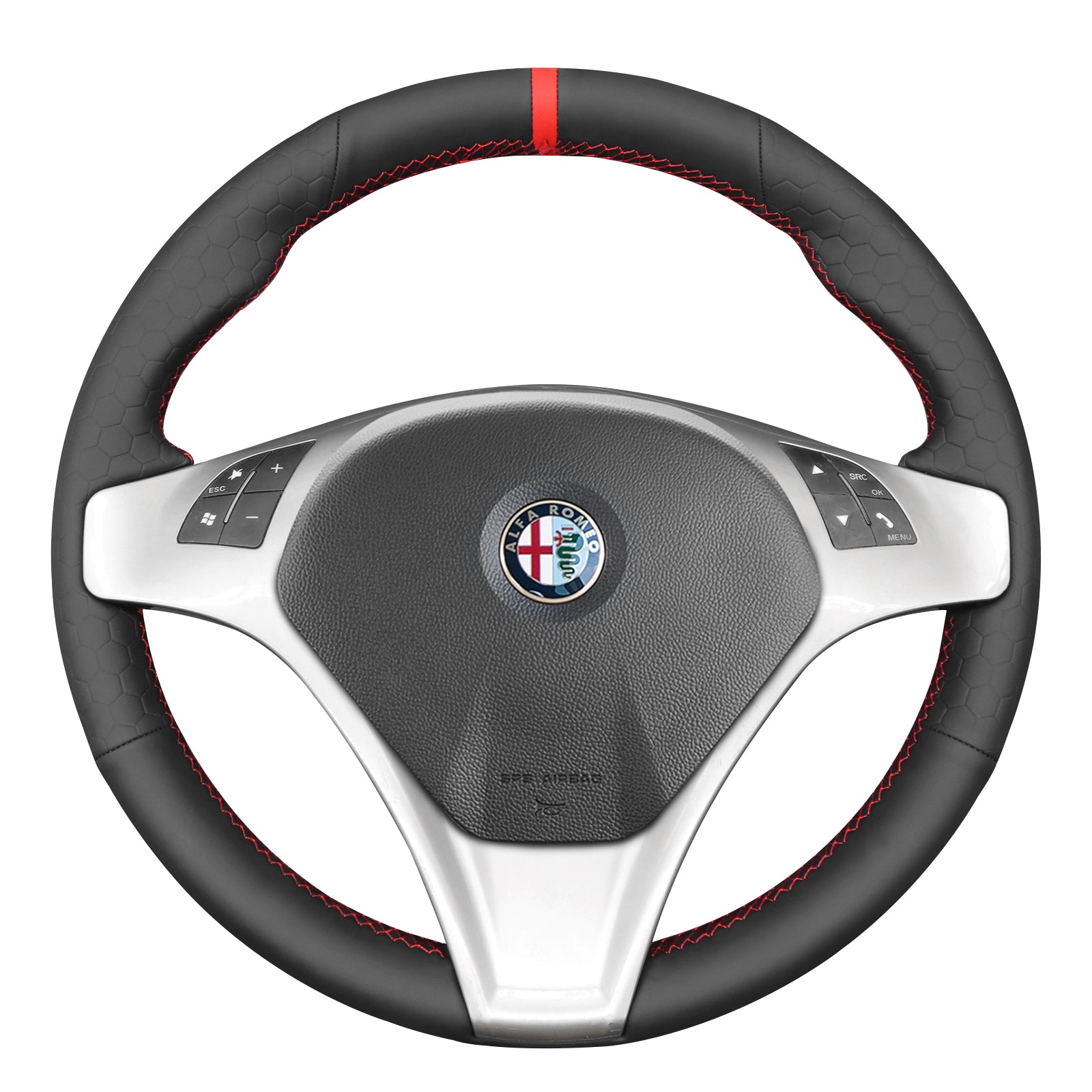 MEWANT Lenkradbezug für Alfa Romeo Giulietta 2010-2014 / MiTo 2008-2015 per Hand Nähen Mikrofaserleder Lenkradschoner
