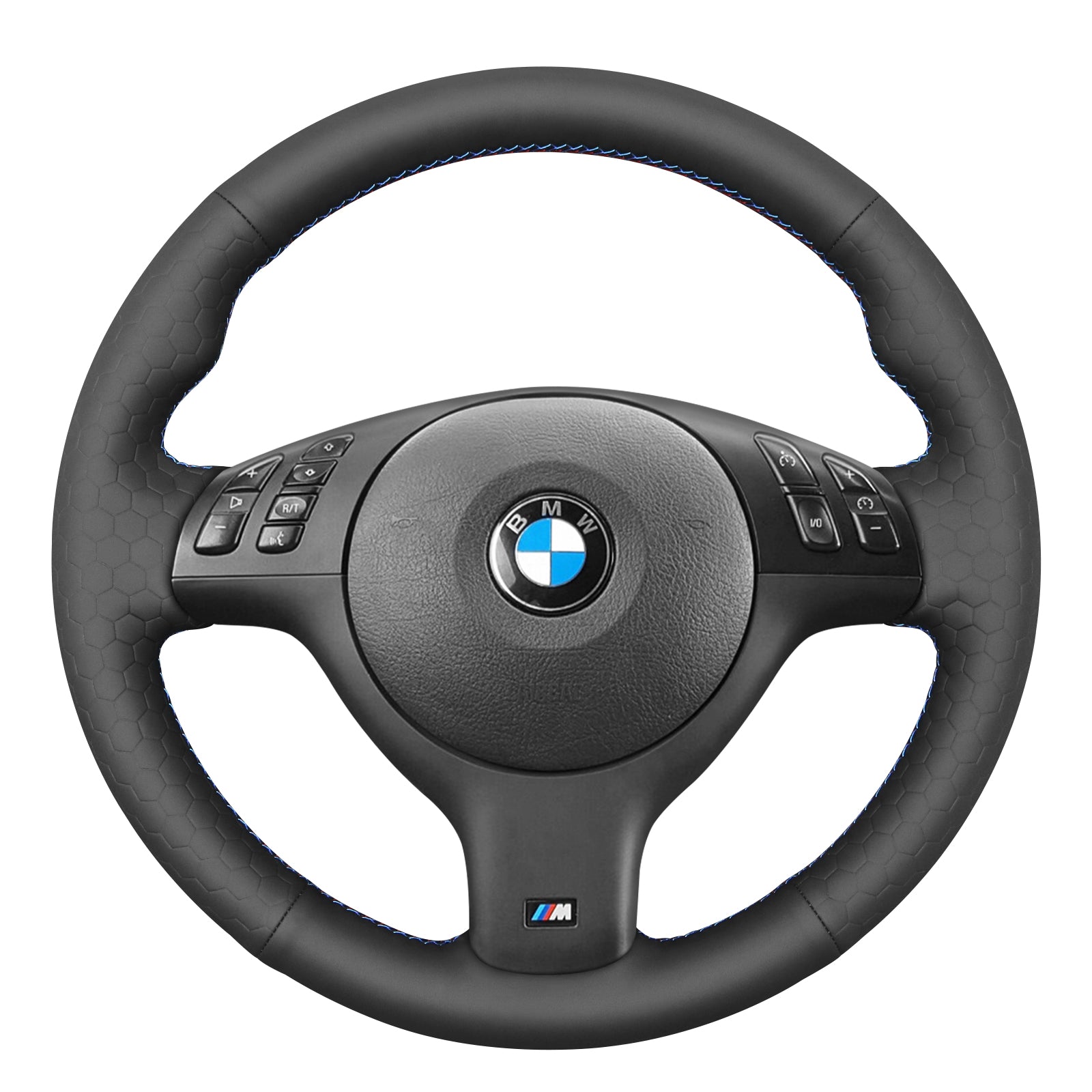 MEWANT Steering Wheel Cover for E46 E39 330i 540i 525i 530i 330 Ci M3 2001-2003 Steering Wheel Cover Black with Artificial Leather
