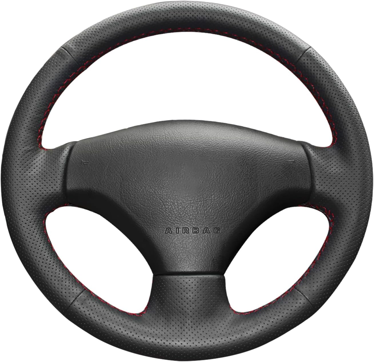 MEWANT Steering Wheel Cover for Peugeot 206 2007-2009 Peugeot 207 Citroen C2 Hand Sewing Steering Wheel Cover