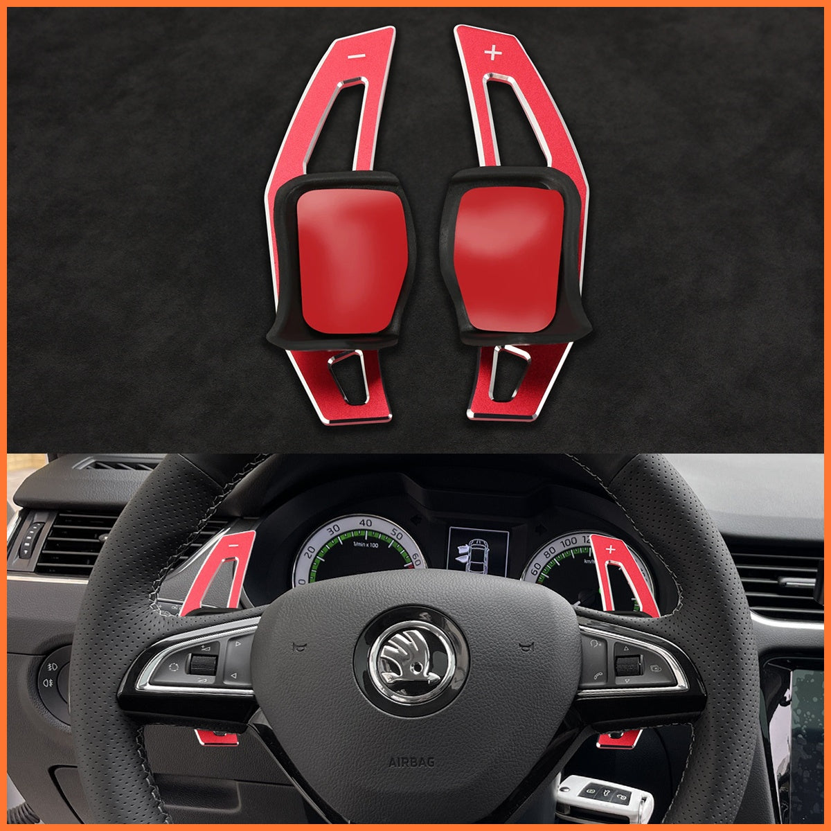 Paddle shifters for Skoda Citigo Fabia Karoq Rapid Roomster Octavia Superb Yeti Kodiaq Scala 2013-2019