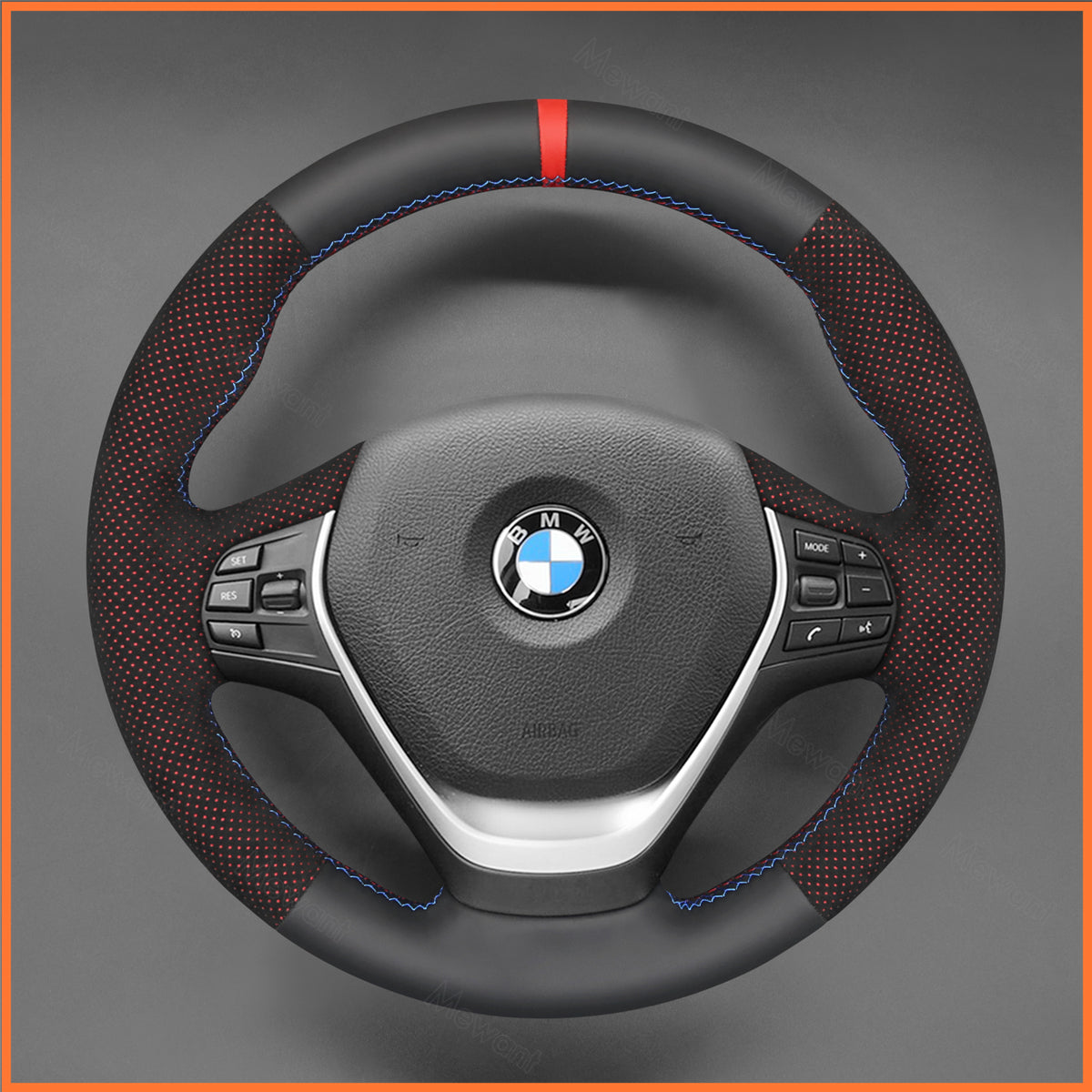 MEWANT Steering Wheel Cover for BMW F20 F21 F22 F23 F30 F31 F33 F34 F32 F36 2013-2020