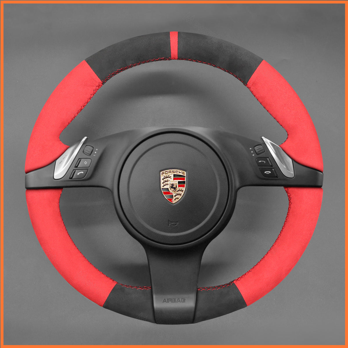 MEWANT Lenkradbezug für Porsche 911 (991) / Boxster (981) / Cayman (981) / Cayenne / Panamera 2010-2016