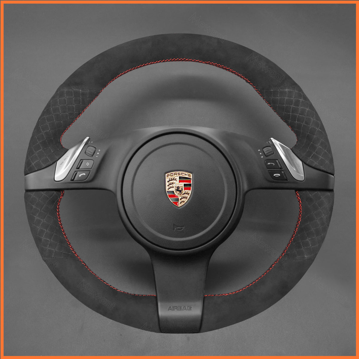 MEWANT Lenkradbezug für Porsche 911 (991) / Boxster (981) / Cayman (981) / Cayenne / Panamera 2010-2016