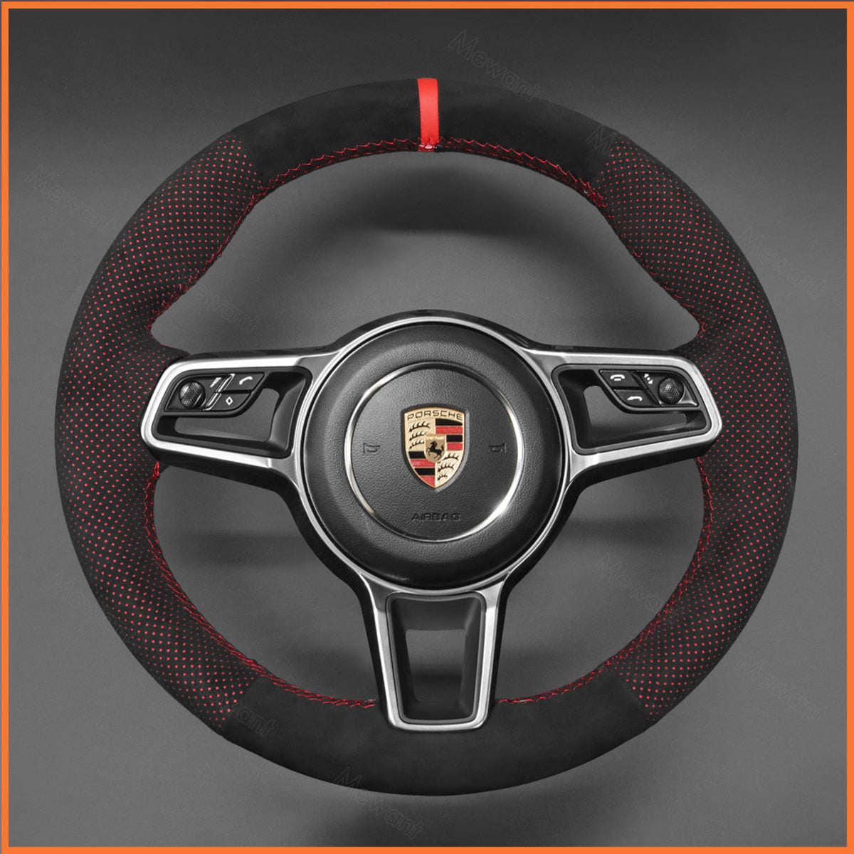 MEWANT Lenkradbezug für Porsche 718 Boxster / 718 Cayman / 718 Spyder / 911 (991) / 918 Spyder / Cayenne / Macan / Panamera