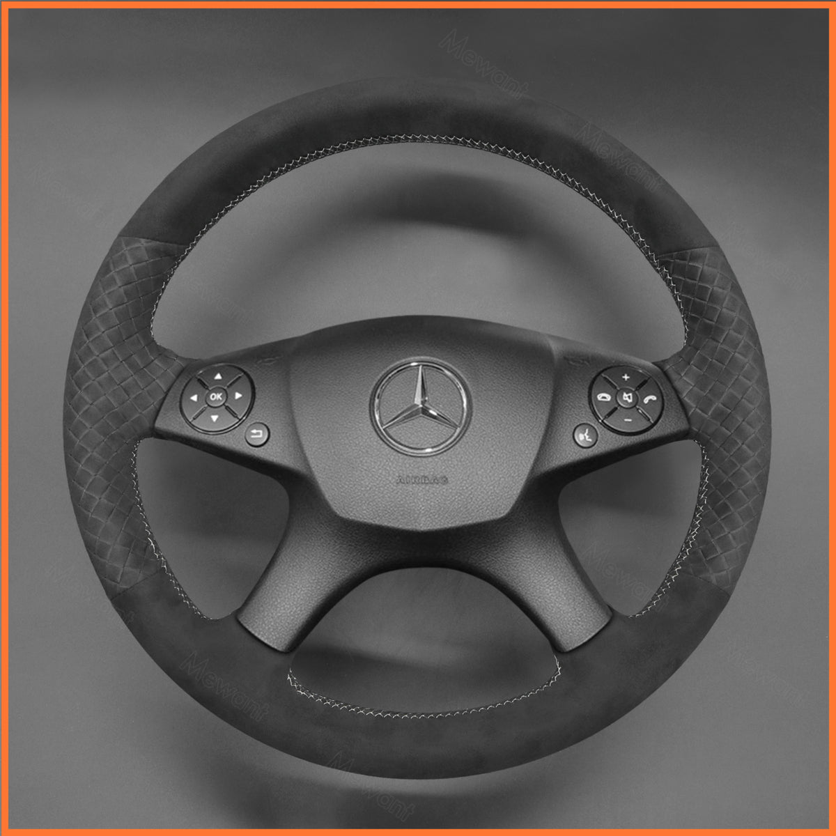 MEWANT Steering Wheel Cover for Mercedes-Benz W204 C-Class 2007-2010 / Mercedes-Benz C280 C230 C180 C260 C200 C300