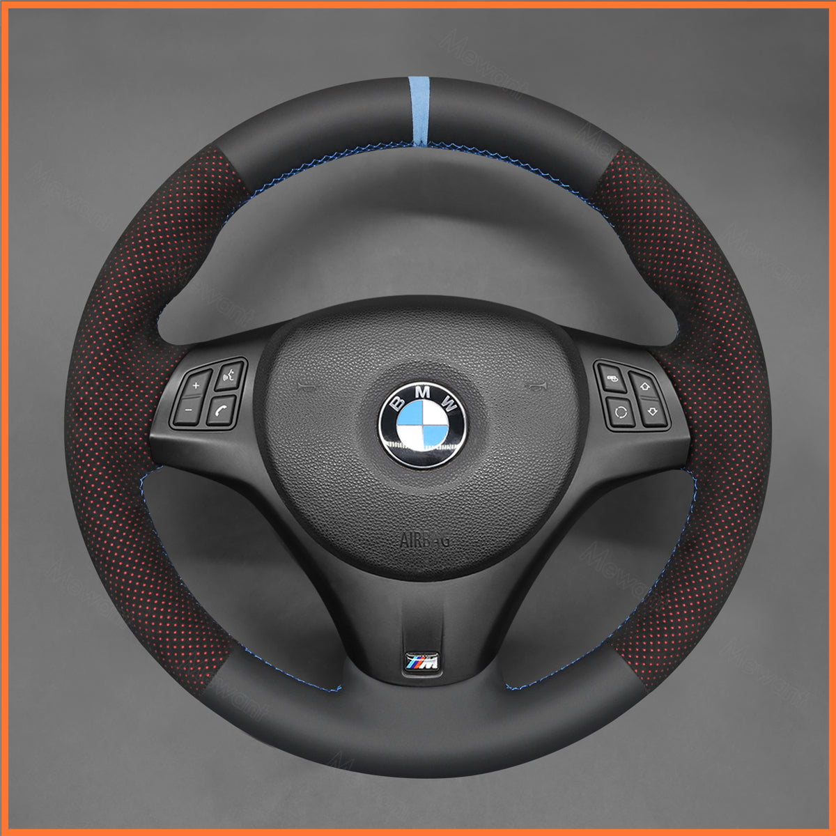 MEWANT steering wheel cover for BMW 1 Series E87 E81 E82 E88 E82 3 Series E90 E91 E92 E93