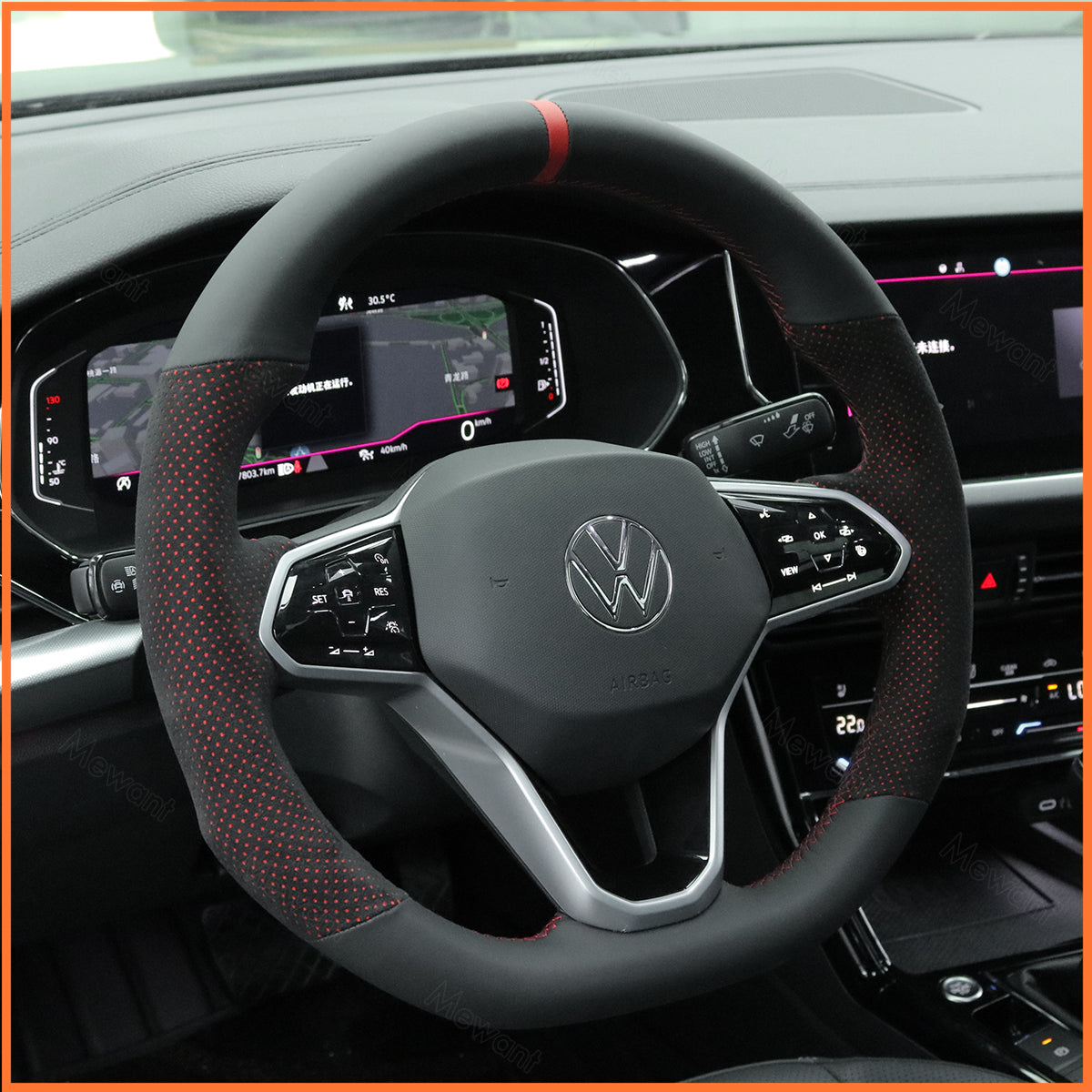 MEWANT Lenkradbezug für VW Golf 8 (R-Line) Golf GTI 8 Arteon Tiguan Touareg