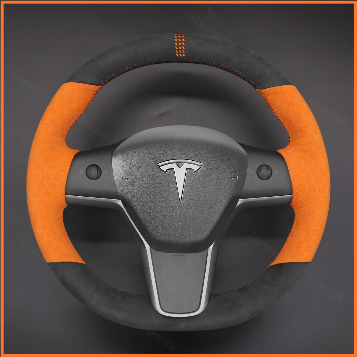 MEWANT Steering Wheel Cover for Tesla Model 3 2019-2023 / Model Y 2021-2023