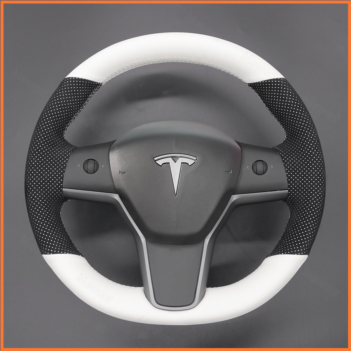 MEWANT Steering Wheel Cover for Tesla Model 3 2019-2023 / Model Y 2021-2023
