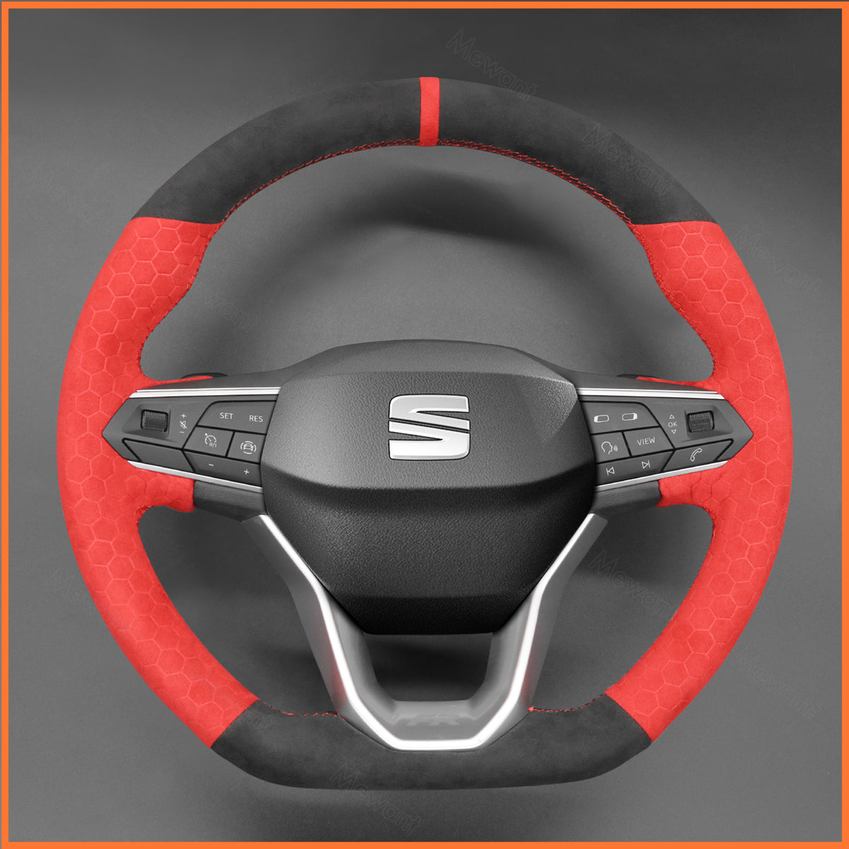 MEWANT Steering Wheel Cover for SEAT Leon IV 2020-2022 / Ibiza 6F 2021-2022 / Ateca 2020-2022 / Arona 2021-2022 / Tarraco 2020-2022