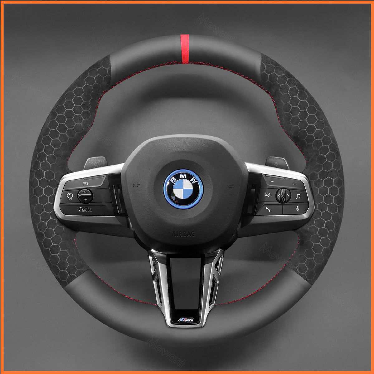 MEWANT Steering Wheel Cover for BMW (M Sport) 2 Series U06 (Active Tourer) 2022-2024 / X1 U11 X2 U10 2024