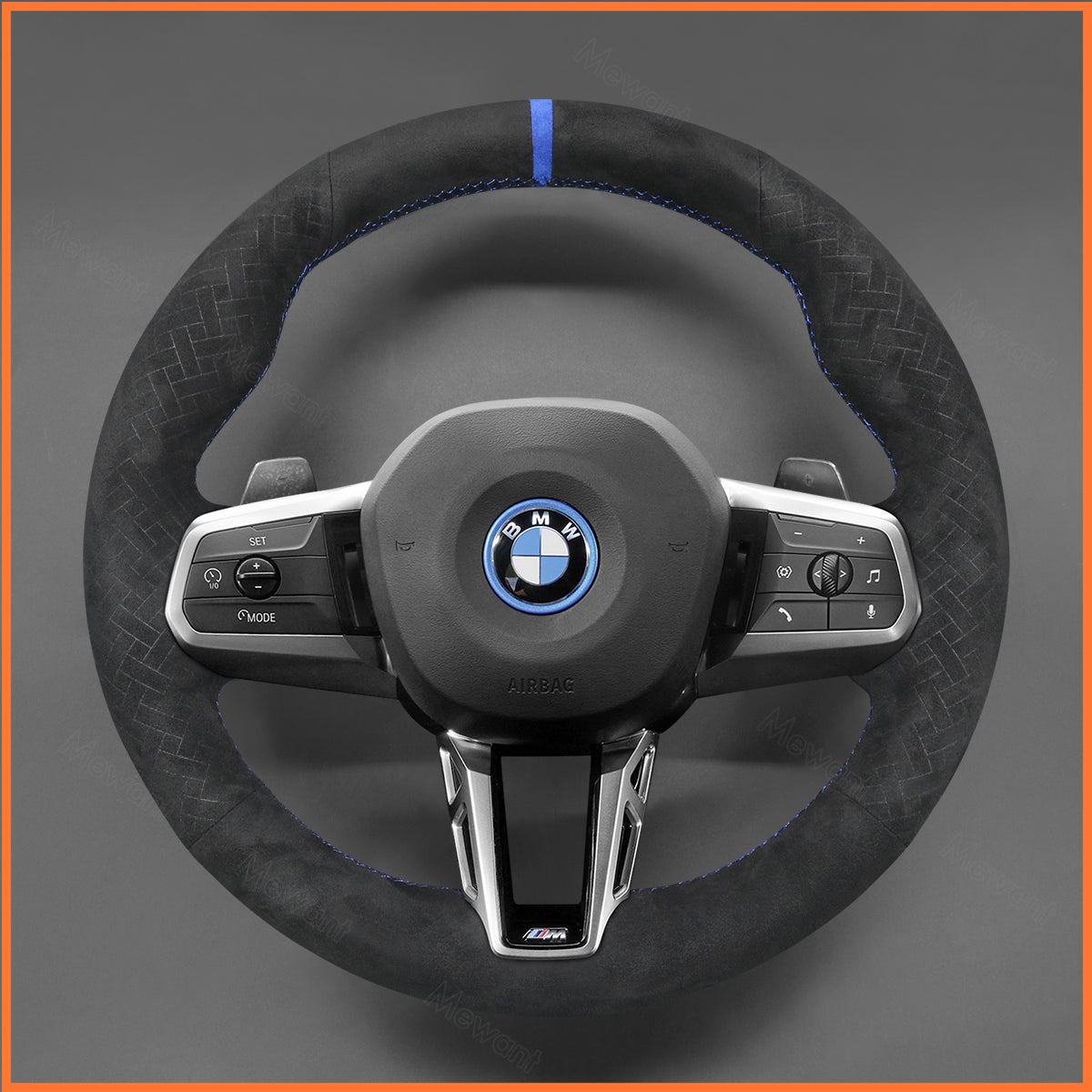 MEWANT Steering Wheel Cover for BMW (M Sport) 2 Series U06 (Active Tourer) 2022-2024 / X1 U11 X2 U10 2024