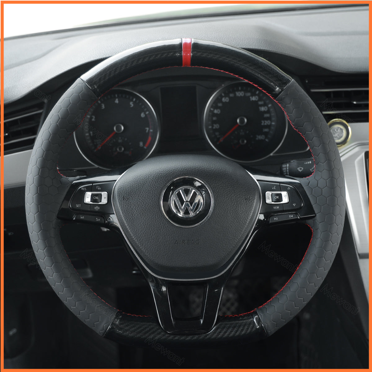 MEWANT Lenkradbezug für Volkswagen VW Golf Passat Tiguan Touareg Caddy Crafter 2017-2021