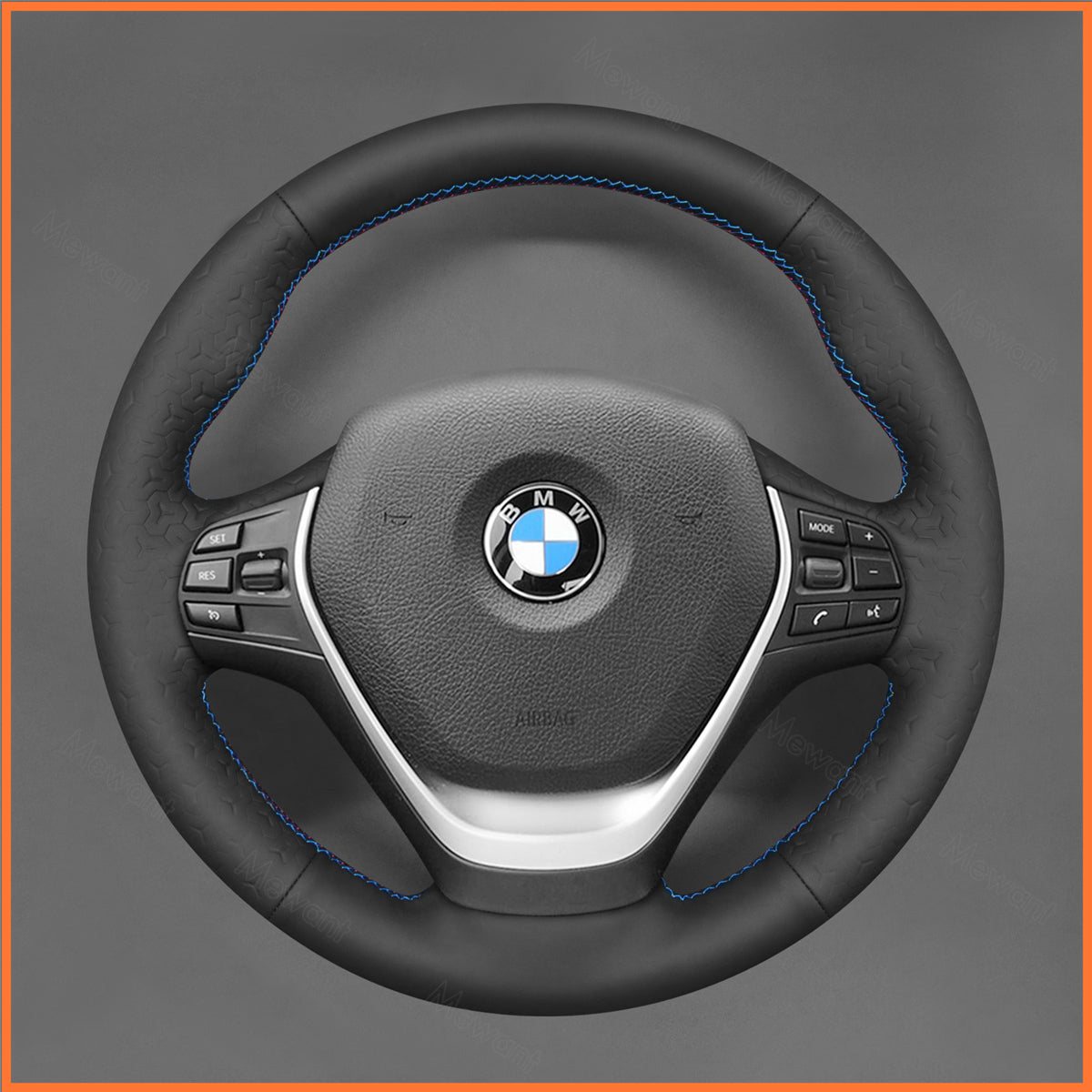 MEWANT Steering Wheel Cover for BMW F20 F21 F22 F23 F30 F31 F33 F34 F32 F36 2013-2020