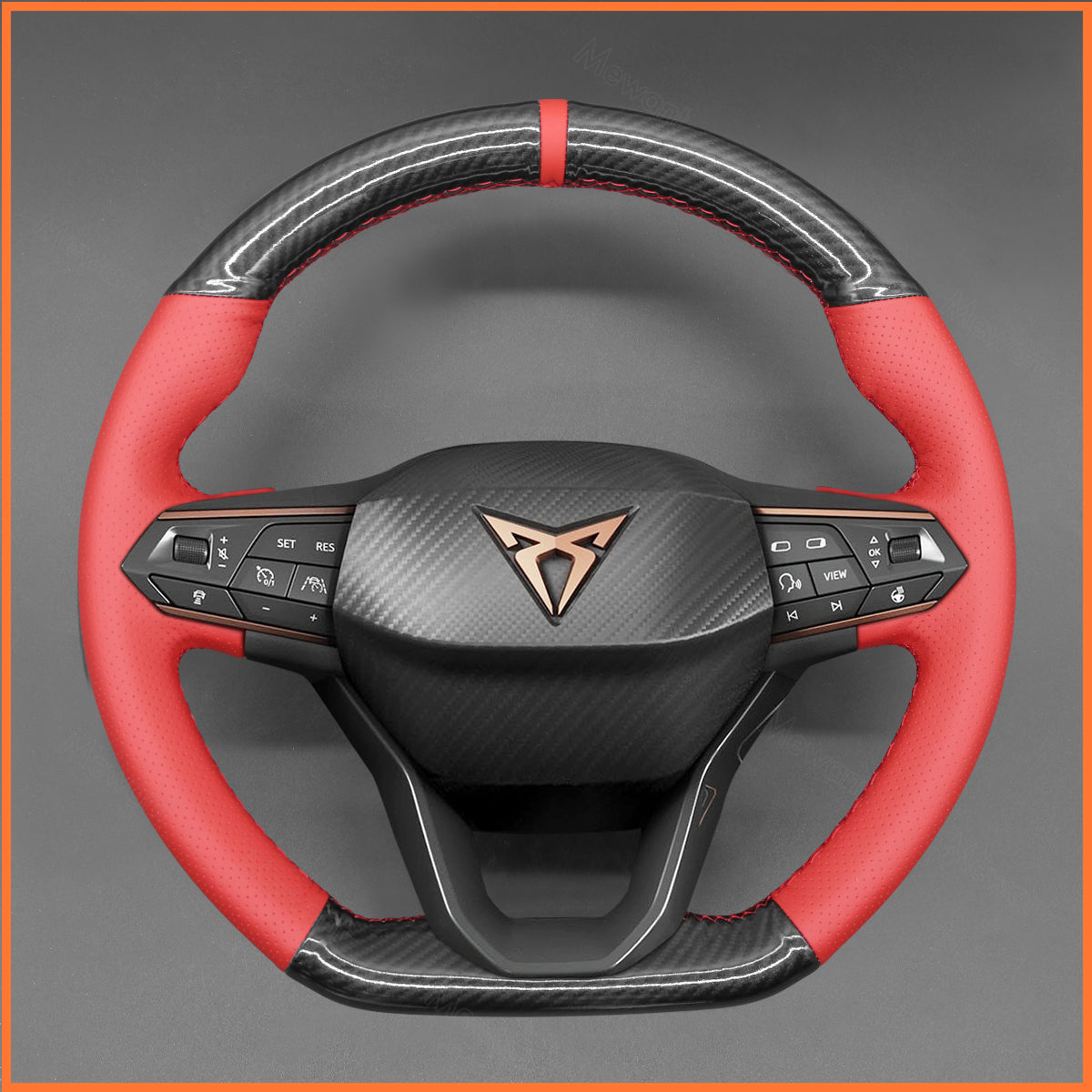 MEWANT Steering Wheel Cover for SEAT Leon IV 2020-2022 / Ibiza 6F 2021-2022 / Ateca 2020-2022 / Arona 2021-2022 / Tarraco 2020-2022