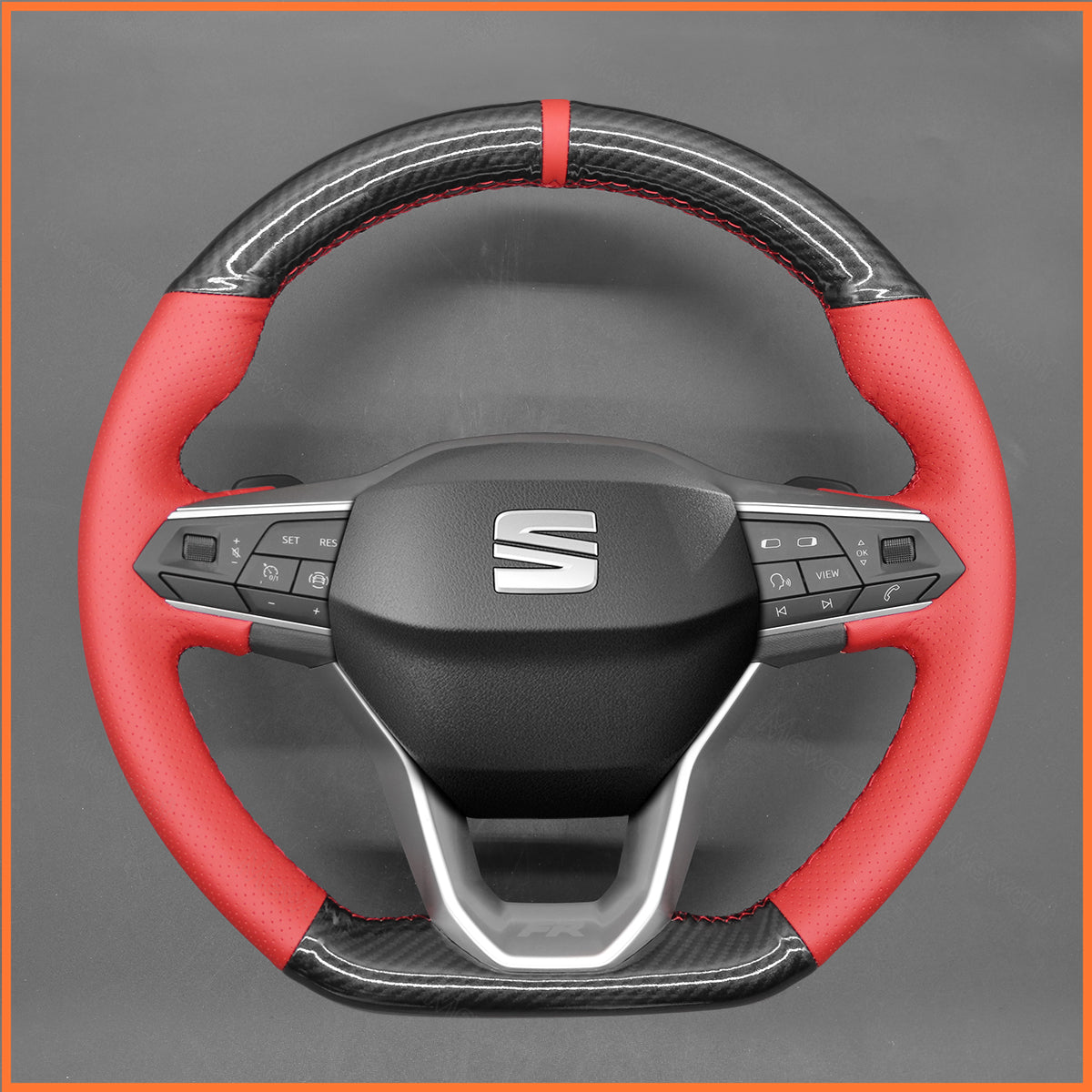 MEWANT Steering Wheel Cover for SEAT Leon IV 2020-2022 / Ibiza 6F 2021-2022 / Ateca 2020-2022 / Arona 2021-2022 / Tarraco 2020-2022