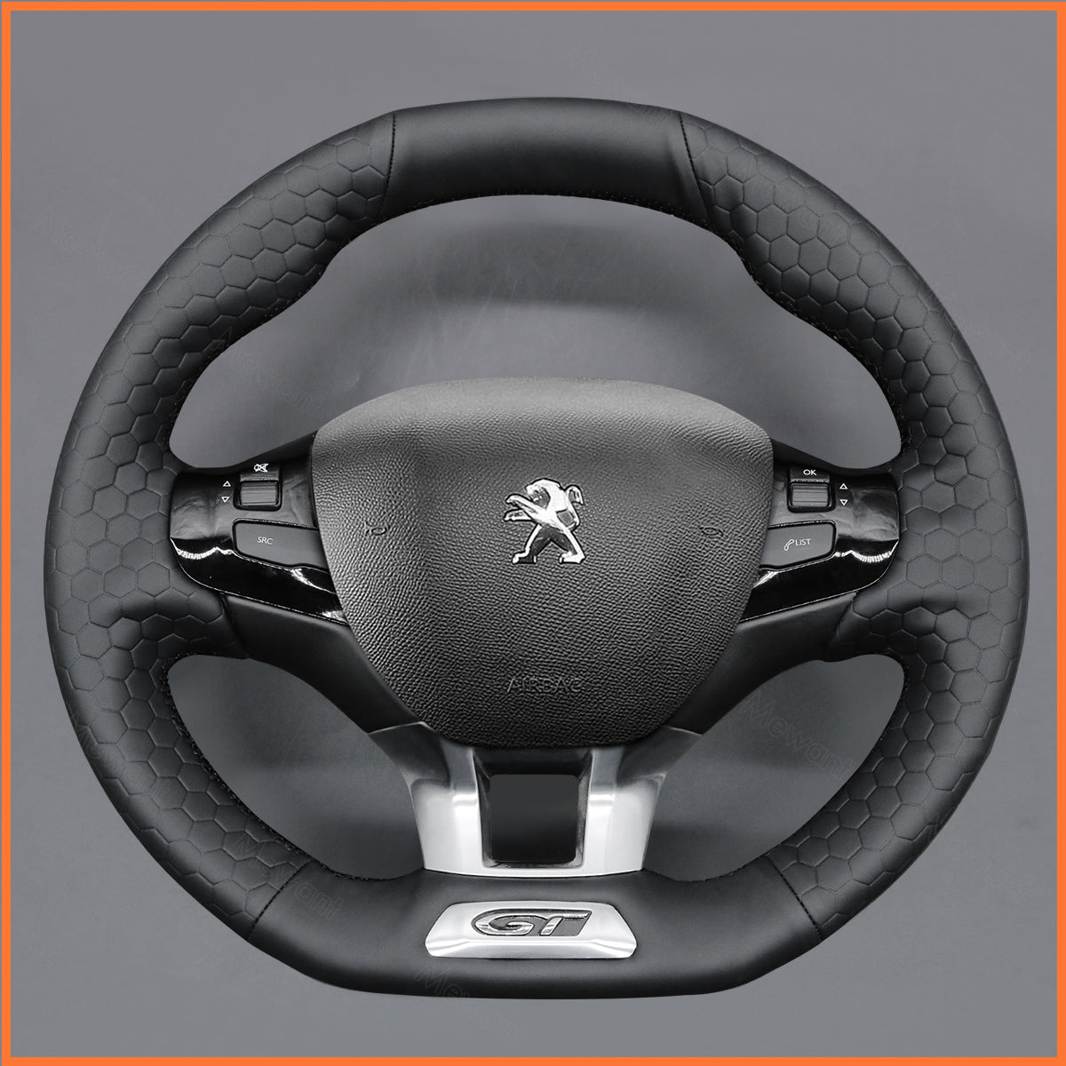 MEWANT steering wheel cover for Peugeot 208 (GTi/GT Line/GT) / 308 (GT/GTi/GT Line) / 308 SW (GT/GT Line) / (GT Line)