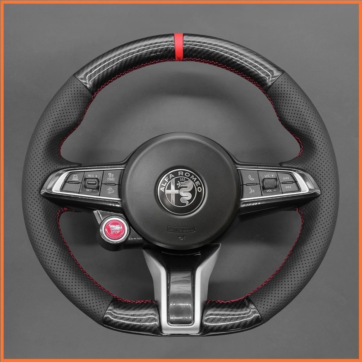 MEWANT Lenkradbezug für Alfa Romeo Giulia Quadrifoglio 2020-2022 / Stelvio Quadrifoglio2020-2022