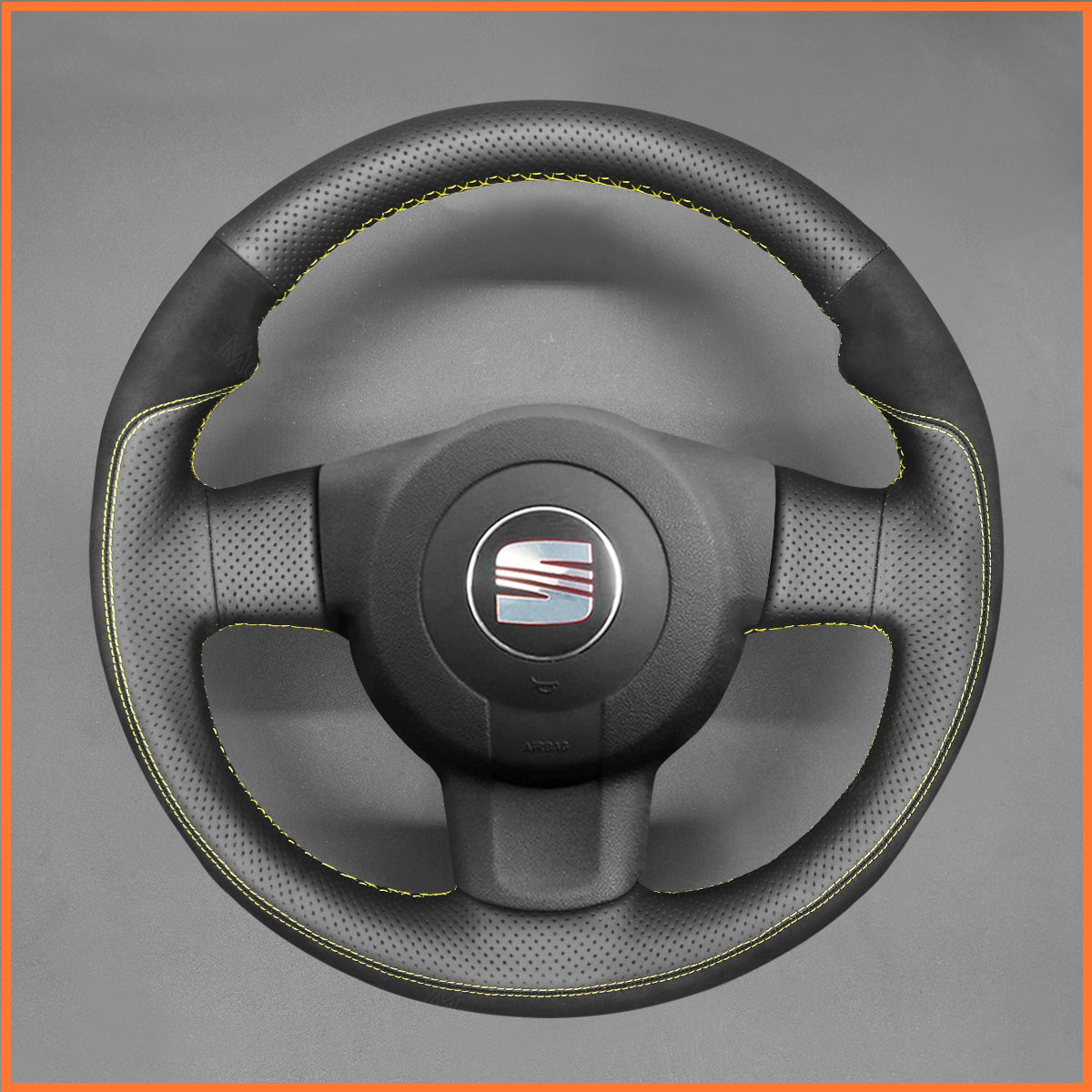 MEWANT Steering Wheel Cover for Seat Leon FR Cupra (MK2 1P) 2005-2009 / Ibiza FR (6L) 2005-2009