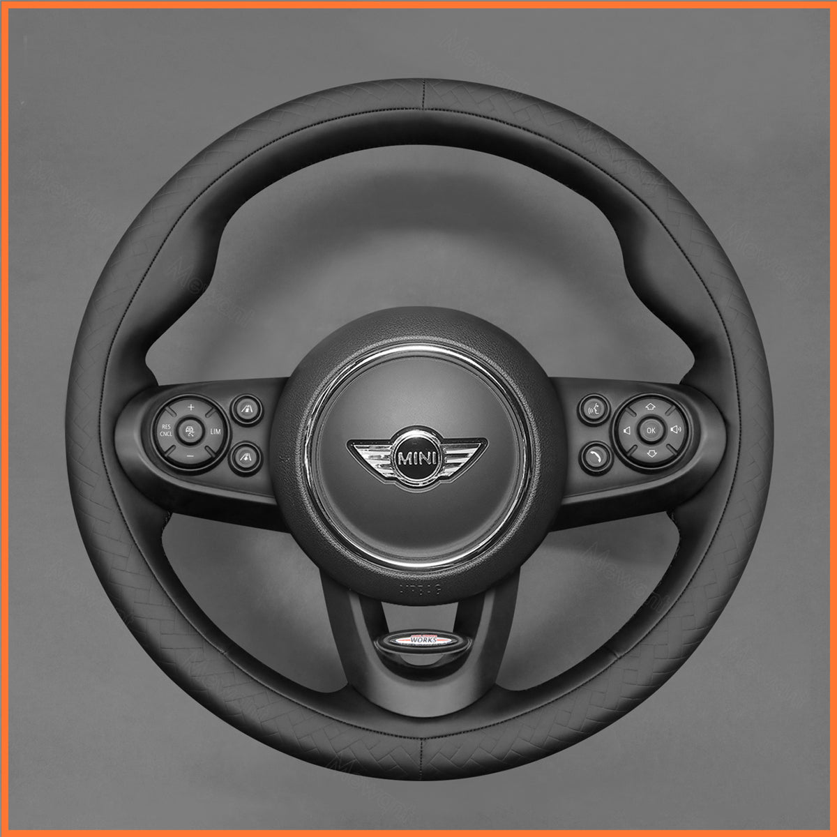 MEWANT Steering Wheel Cover for Mini (Hatchback/Mini) JCW 2014-2020 / Clubman JCW 2015-2020 / Clubman F54 JCW 2015-2020 / Convertible JCW 2016-2020 / Countryman JCW 2017-2020