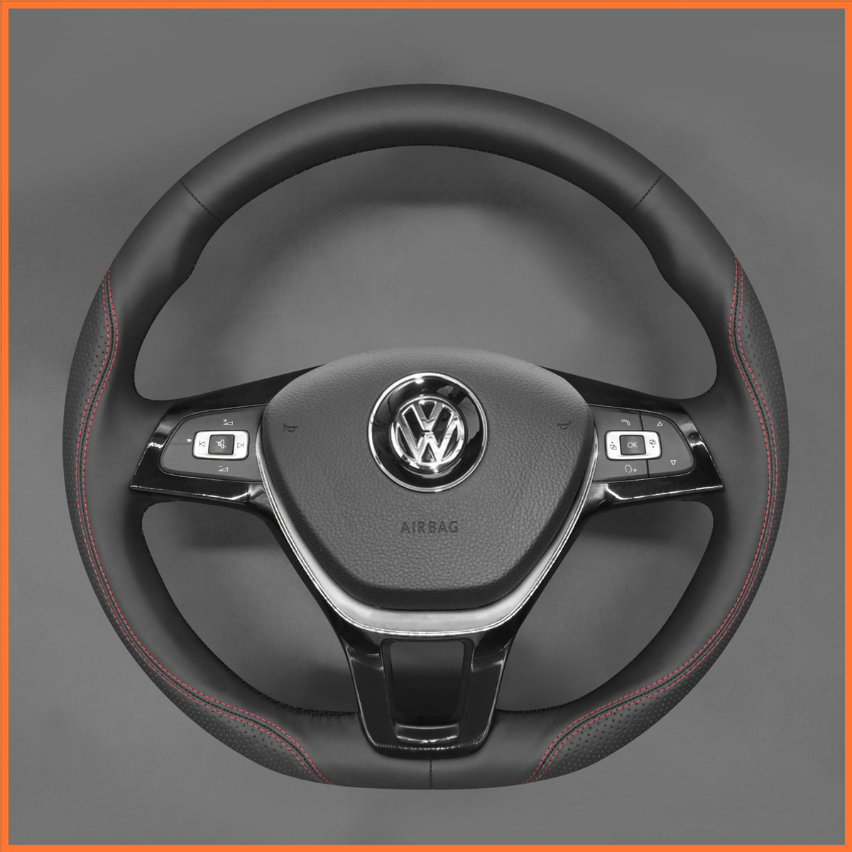 MEWANT Lenkradbezug für VW Caddy / Crafter / Passat / Golf 7 / Polo / Arteon / Tiguan / Touareg / Jetta Variant 2015-2021