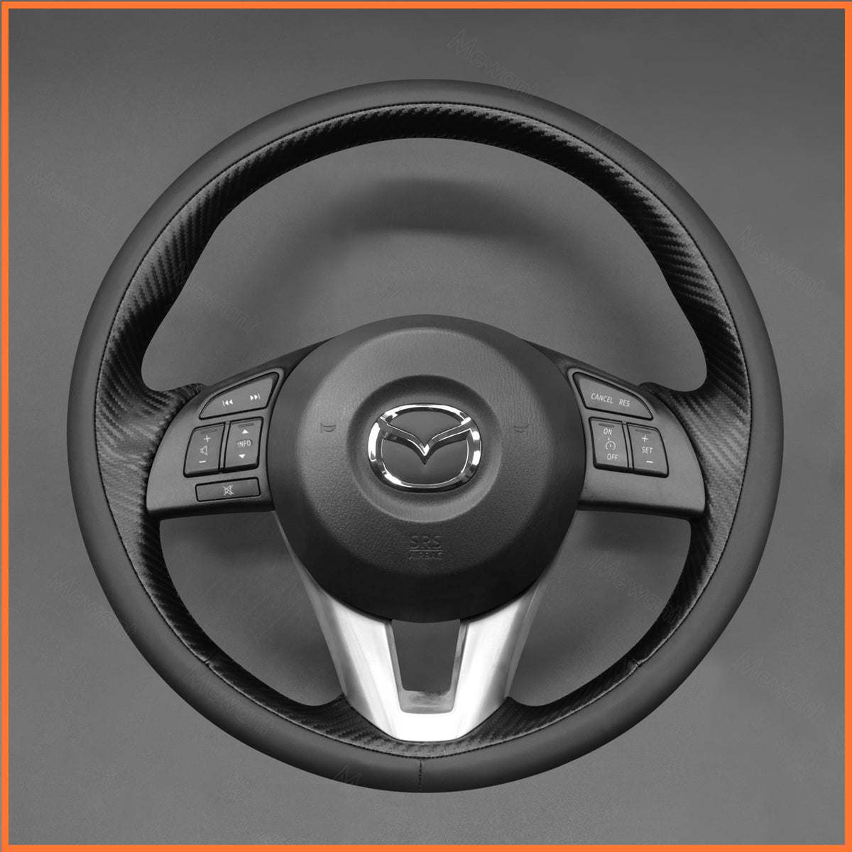 MEWANT Steering Wheel Cover for Mazda 3 Axela 2013-2016 / Mazda 6 Atenza 2014-2017 / Mazda 2 2015-2017 / CX-3 CX3 2016-2017 / CX-5 CX5 2013-2017