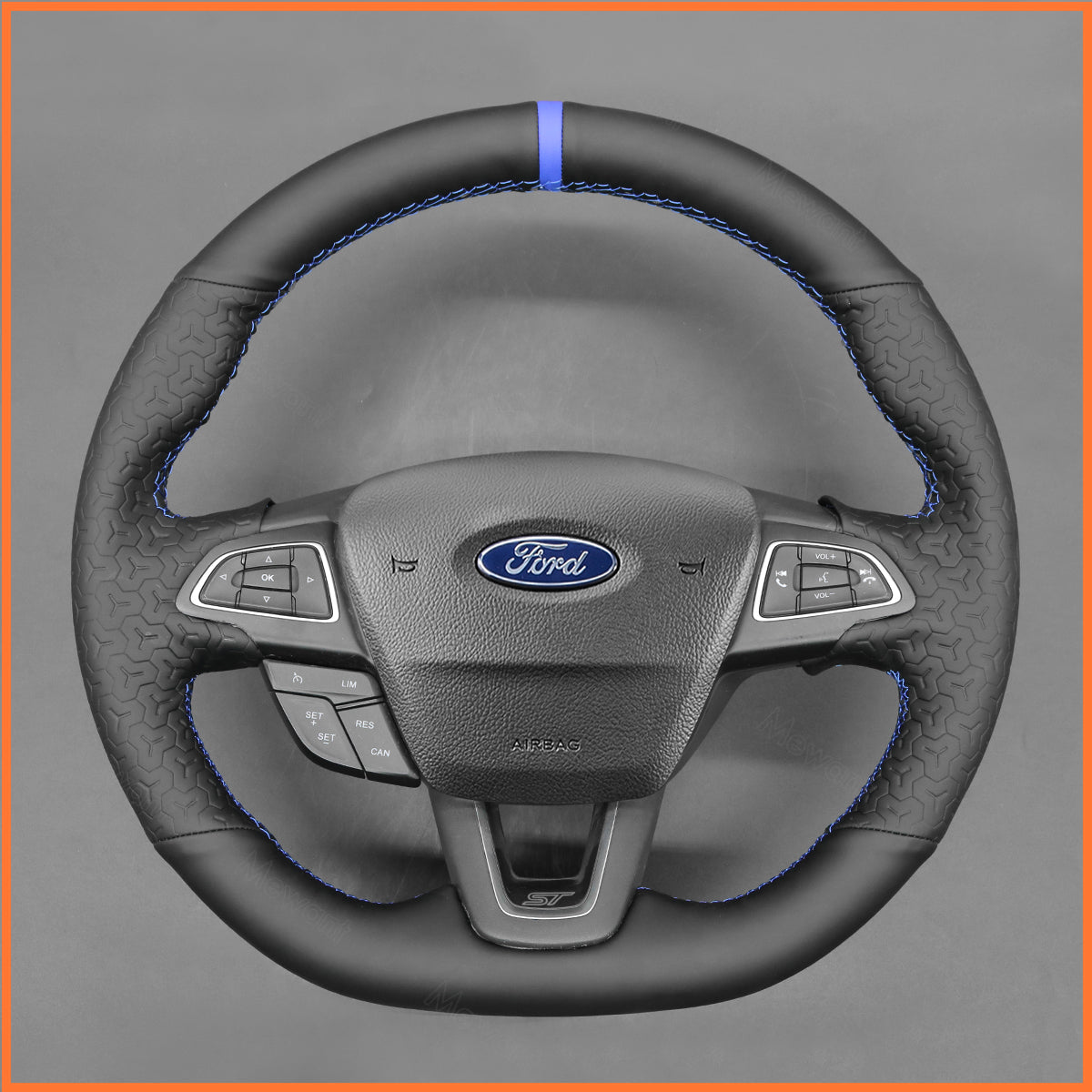 MEWANT Lenkradbezug für Ford Focus ST-Line / Focus ST / Focus RS / Ecosport ST-Line / Kuga ST-Line