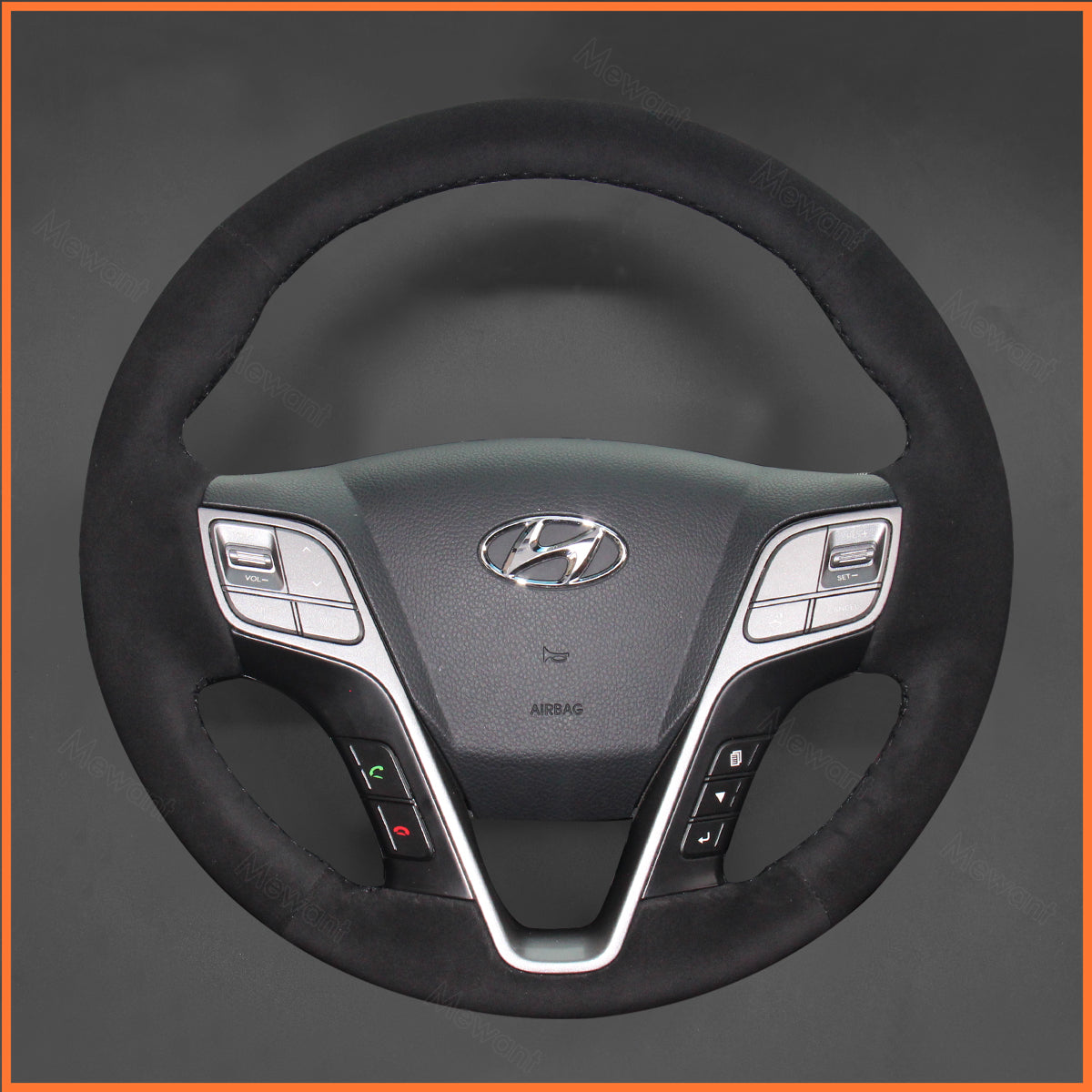 MEWANT Steering Wheel Cover for Hyundai Santa Fe 2012-2018 / Grand Santa Fe 2013-2018 / H350 2015-2019