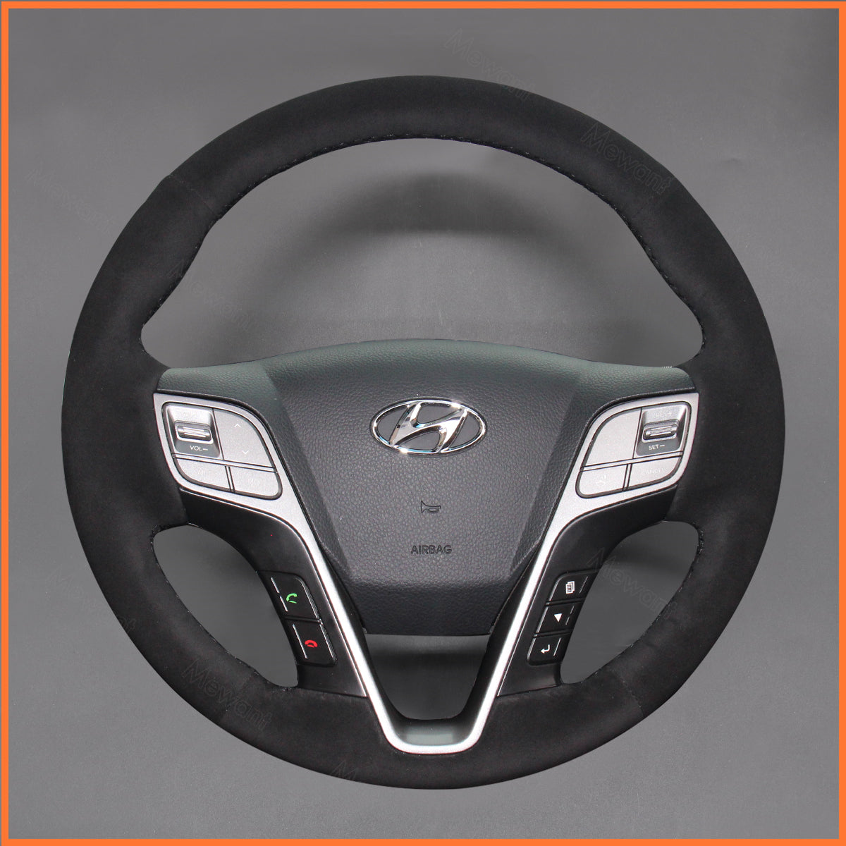 MEWANT Steering Wheel Cover for Hyundai Santa Fe 2012-2018 / Grand Santa Fe 2013-2018 / H350 2015-2019