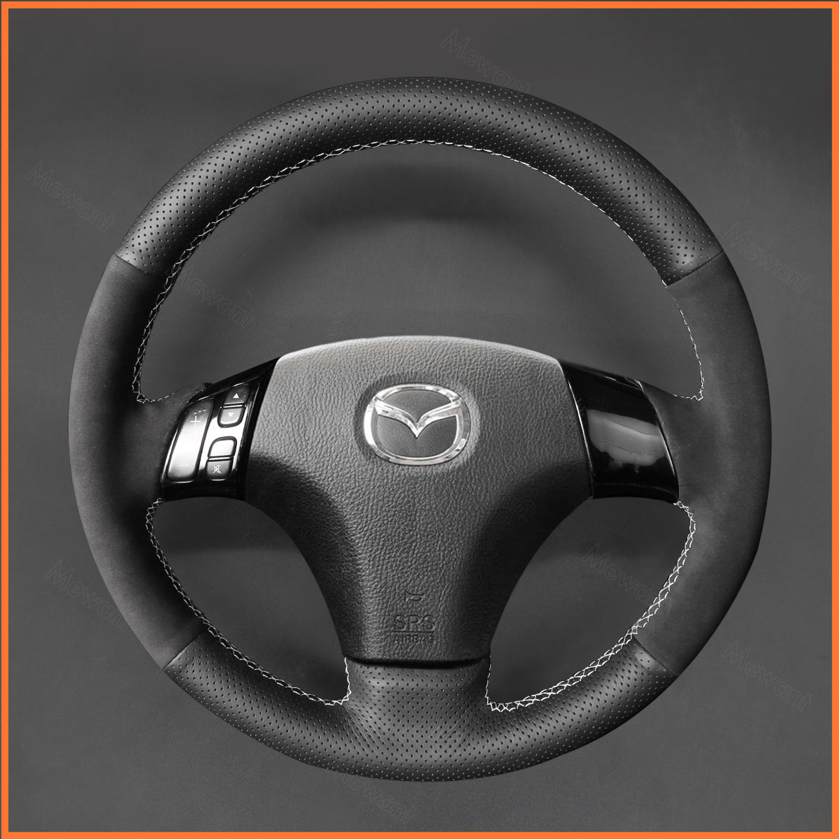 MEWANT Steering Wheel Cover for Mazda 3 Axela 2003-2009 Mazda 5 2004-2010 Mazda 6 Atenza 2004-2008