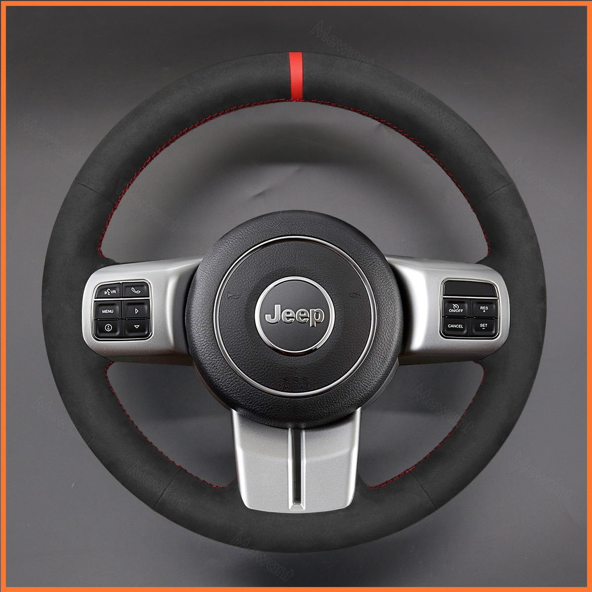 MEWANT steering wheel cover for Jeep Cherokee IV(KK) / Grand Cherokee IV(WK2) / Compass I(MK49) / Patriot / Wrangler (JK)