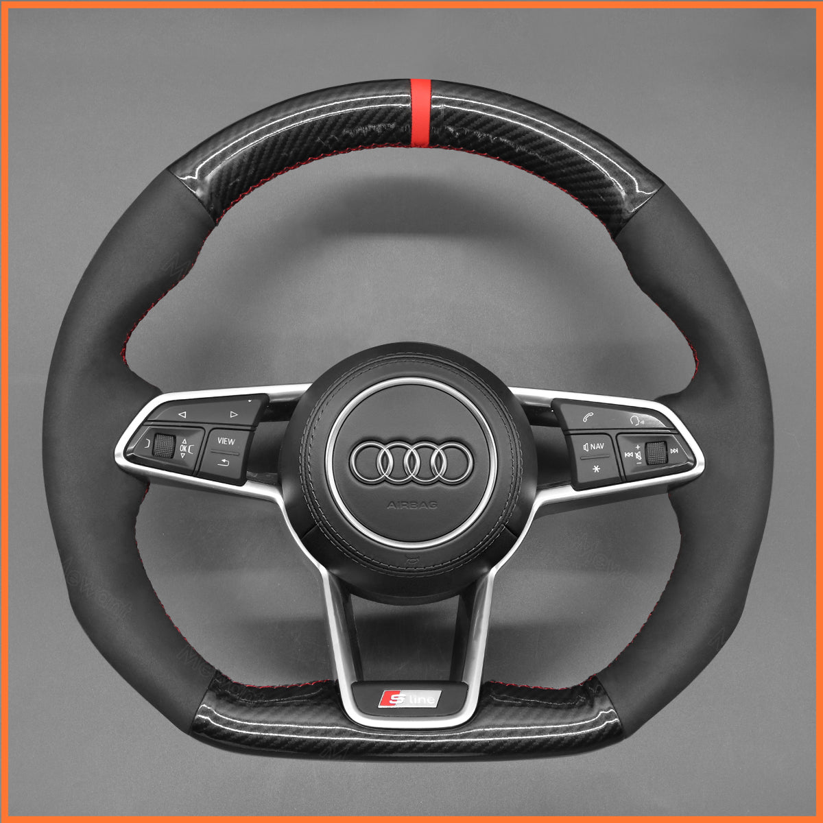 MEWANT Lenkradbezug für Audi R8 (4S) / TT (FV/8S) 2014-2022 / TTS (FV/8S) 2014-2022 / TT RS (FV/8S) 2016-2022