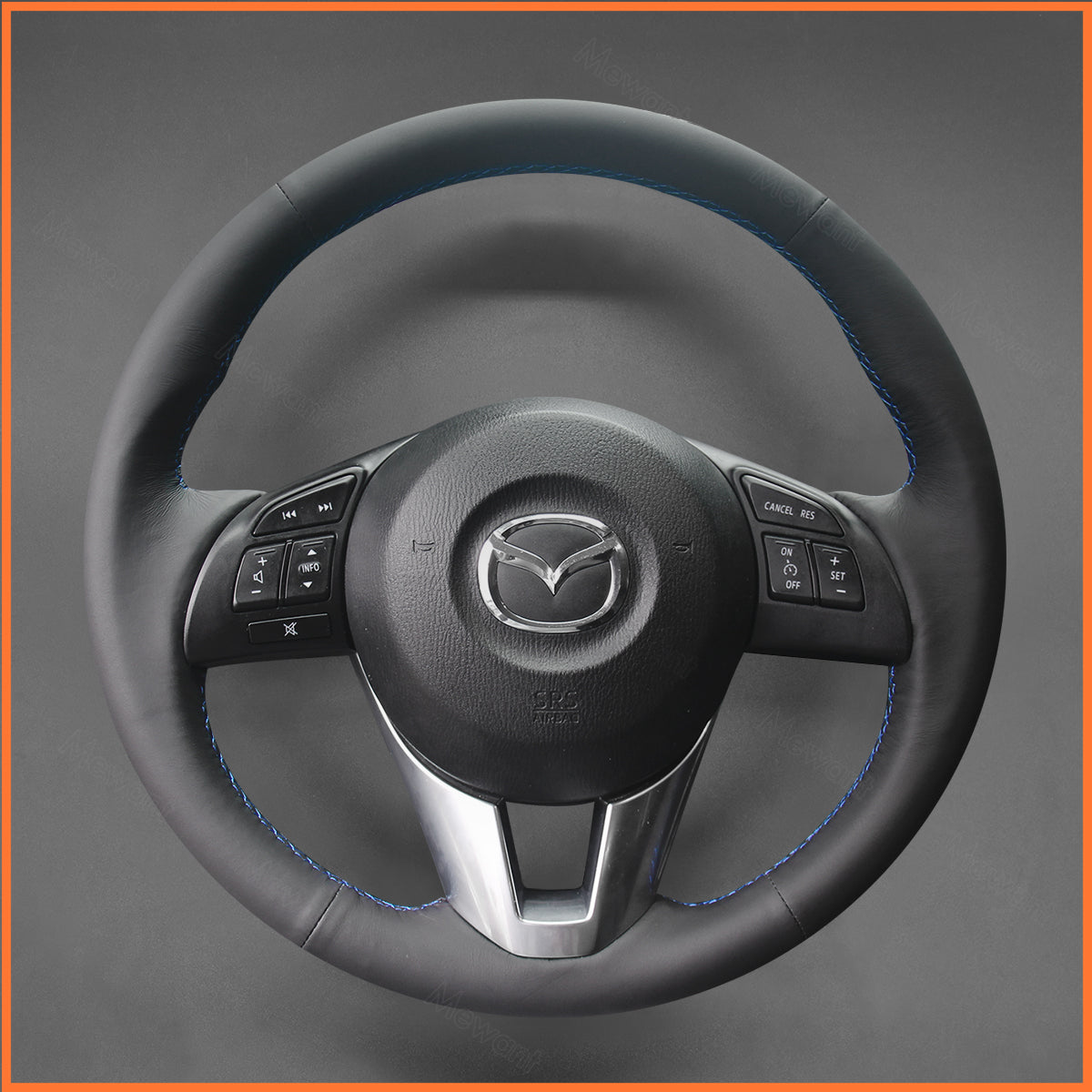 MEWANT Steering Wheel Cover for Mazda 3 Axela 2013-2016 / Mazda 6 Atenza 2014-2017 / Mazda 2 2015-2017 / CX-3 CX3 2016-2017 / CX-5 CX5 2013-2017