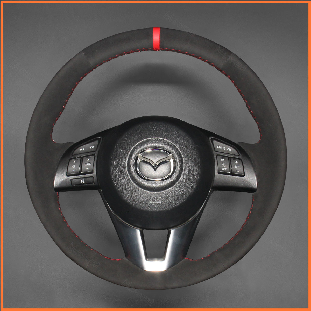MEWANT Steering Wheel Cover for Mazda 3 Axela 2013-2016 / Mazda 6 Atenza 2014-2017 / Mazda 2 2015-2017 / CX-3 CX3 2016-2017 / CX-5 CX5 2013-2017