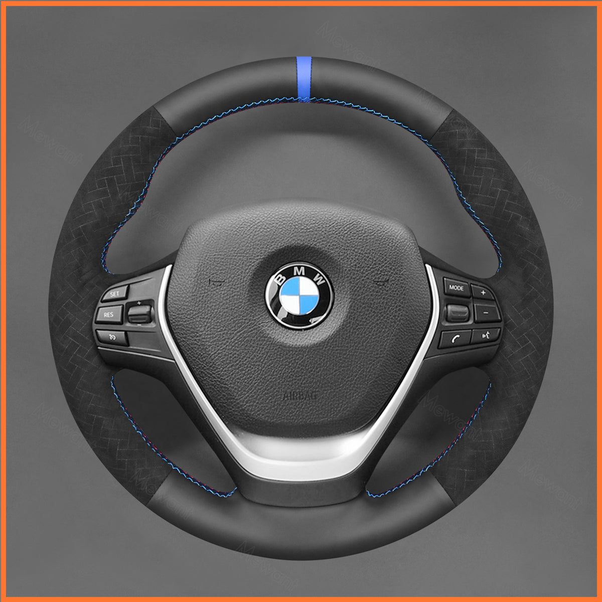 MEWANT Steering Wheel Cover for BMW F20 F21 F22 F23 F30 F31 F33 F34 F32 F36 2013-2020