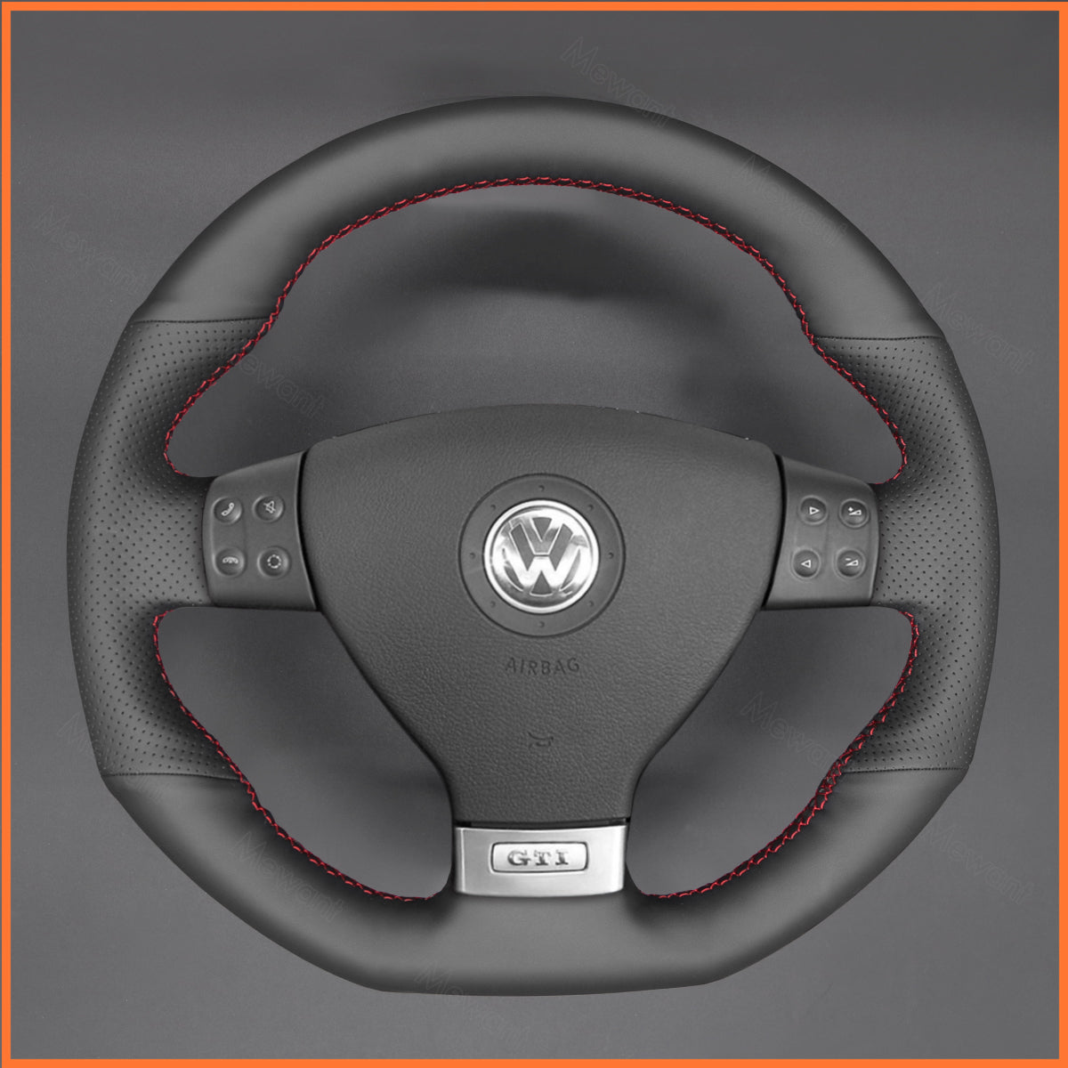 MEWANT Lenkradbezug für VW Golf GTI 5 Golf R32 Scirocco Passat Variant Tiguan (R-Line)